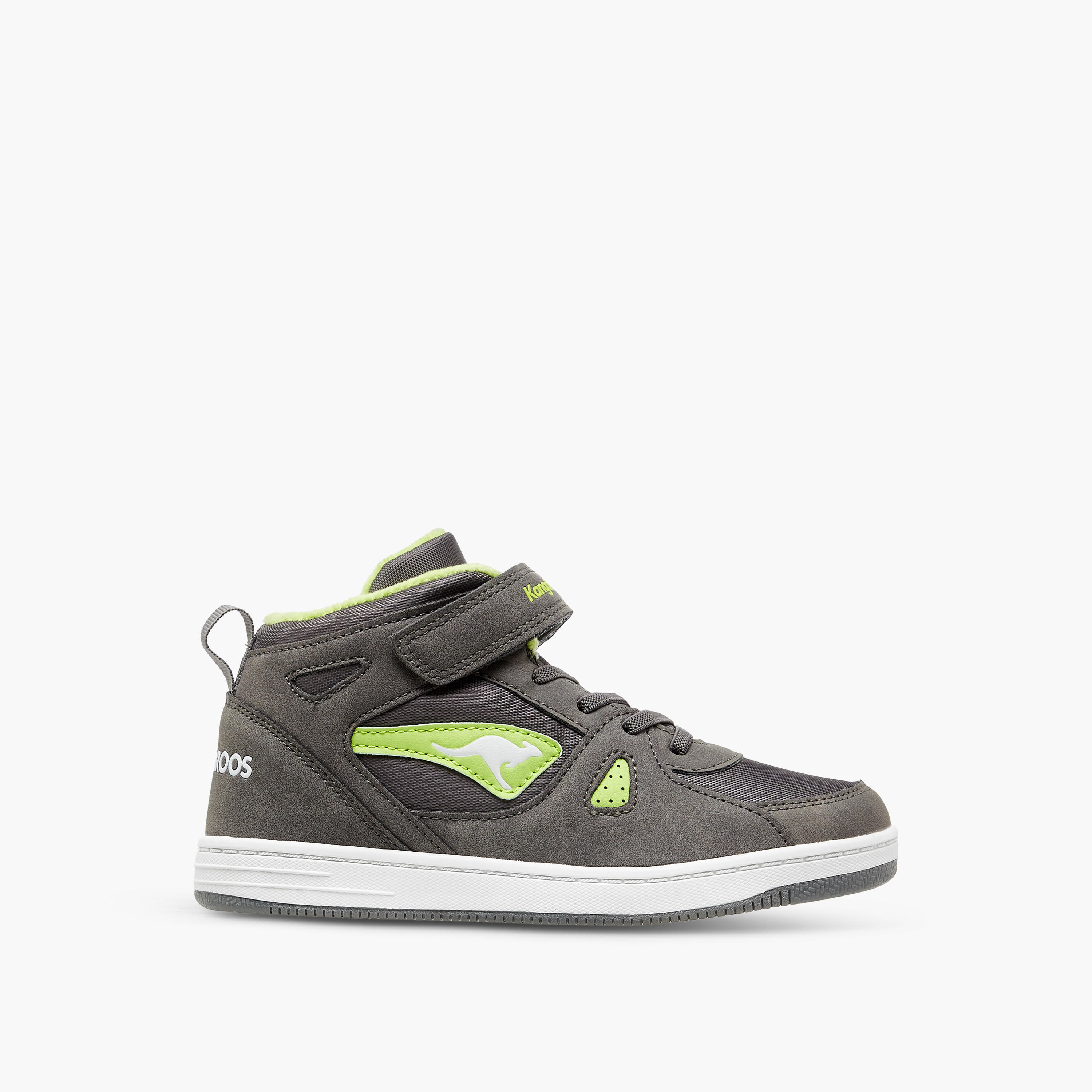 KangaROOS Boys' Panelled High Top Sneakers with Hook and Loop Closure-boys-shoes-sneakers-image-3
