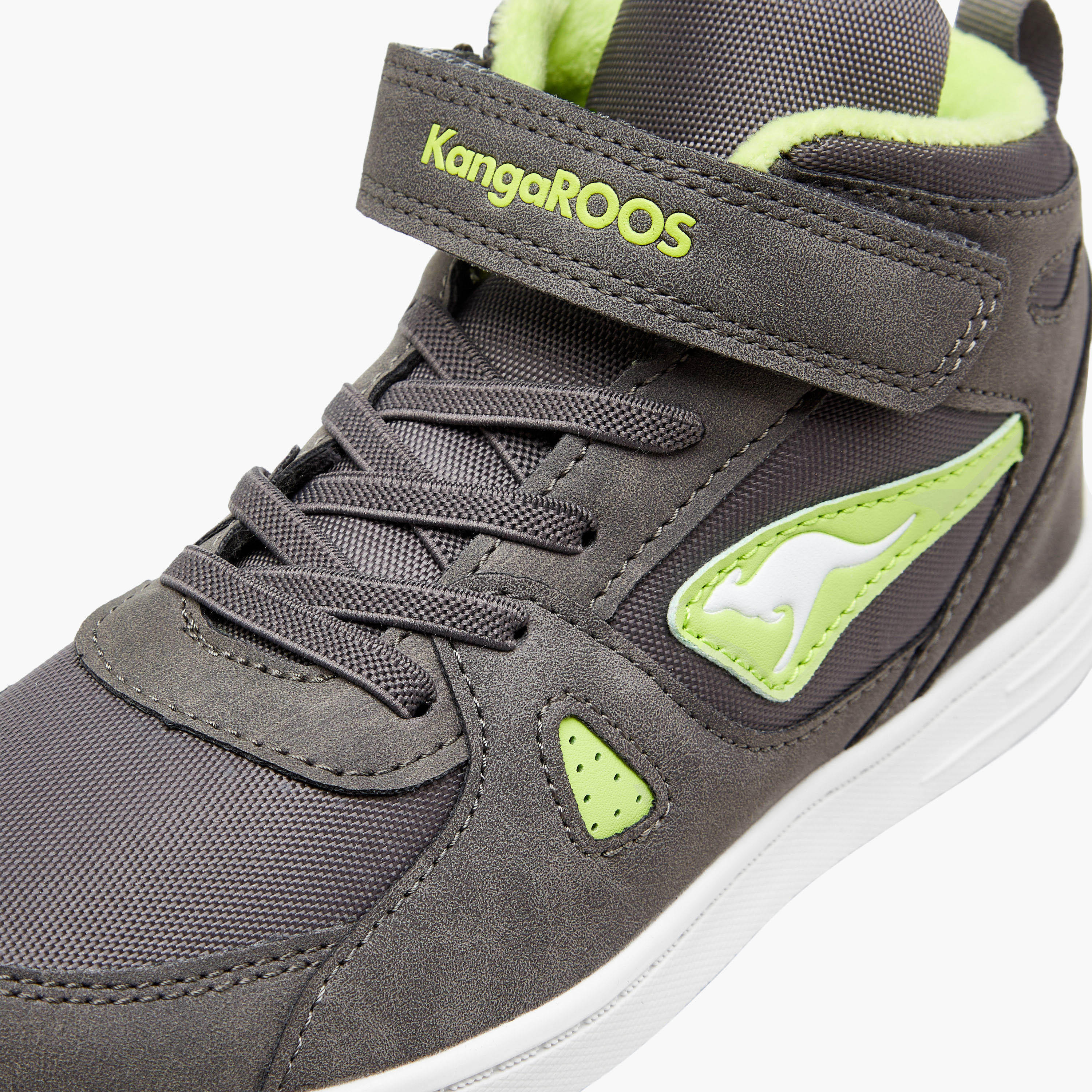 KangaROOS Boys' Panelled High Top Sneakers with Hook and Loop Closure-boys-shoes-sneakers-image-4