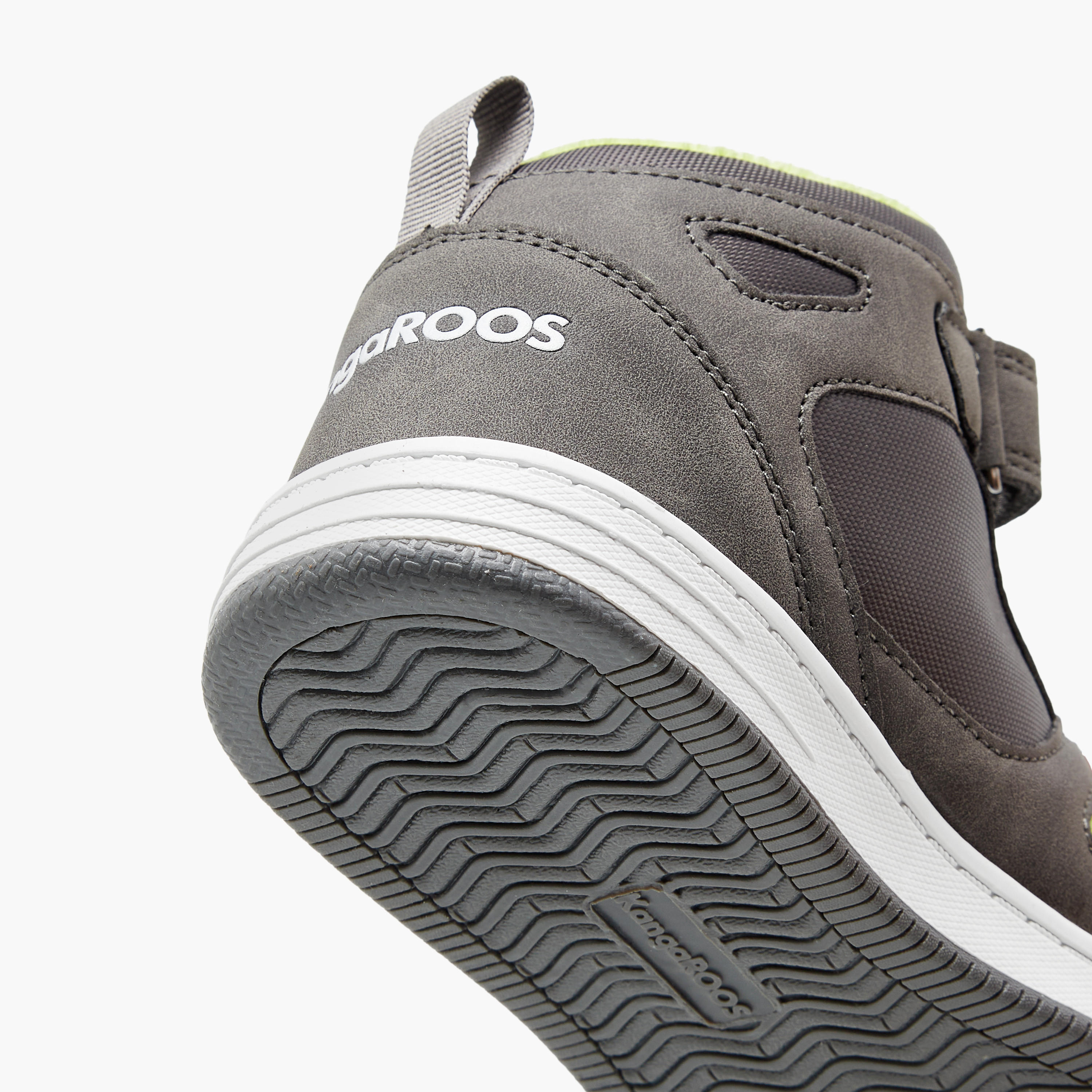 KangaROOS Boys' Panelled High Top Sneakers with Hook and Loop Closure-boys-shoes-sneakers-image-5