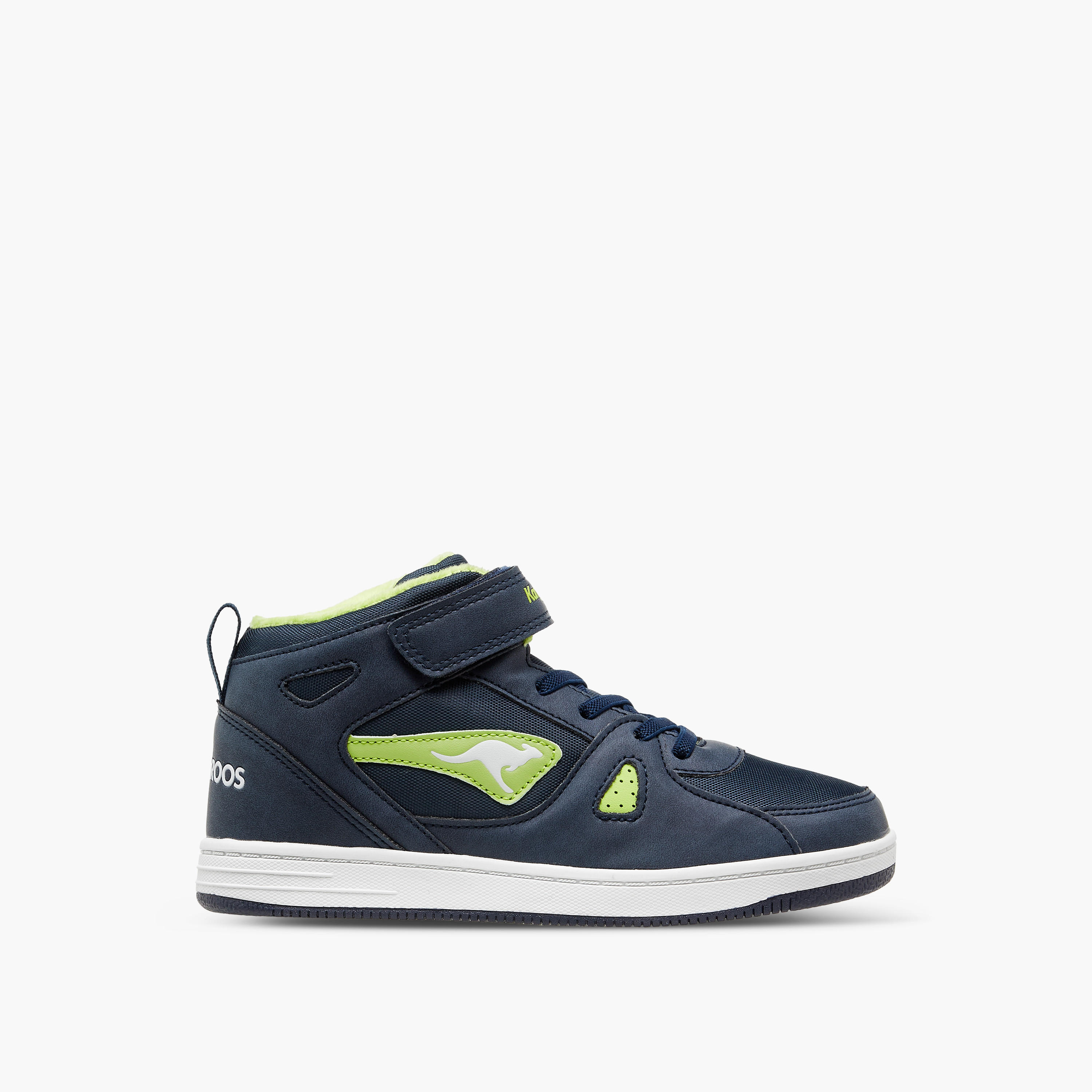 KangaROOS Boys' Panelled High Top Sneakers with Hook and Loop Closure-boys-shoes-sneakers-image-3
