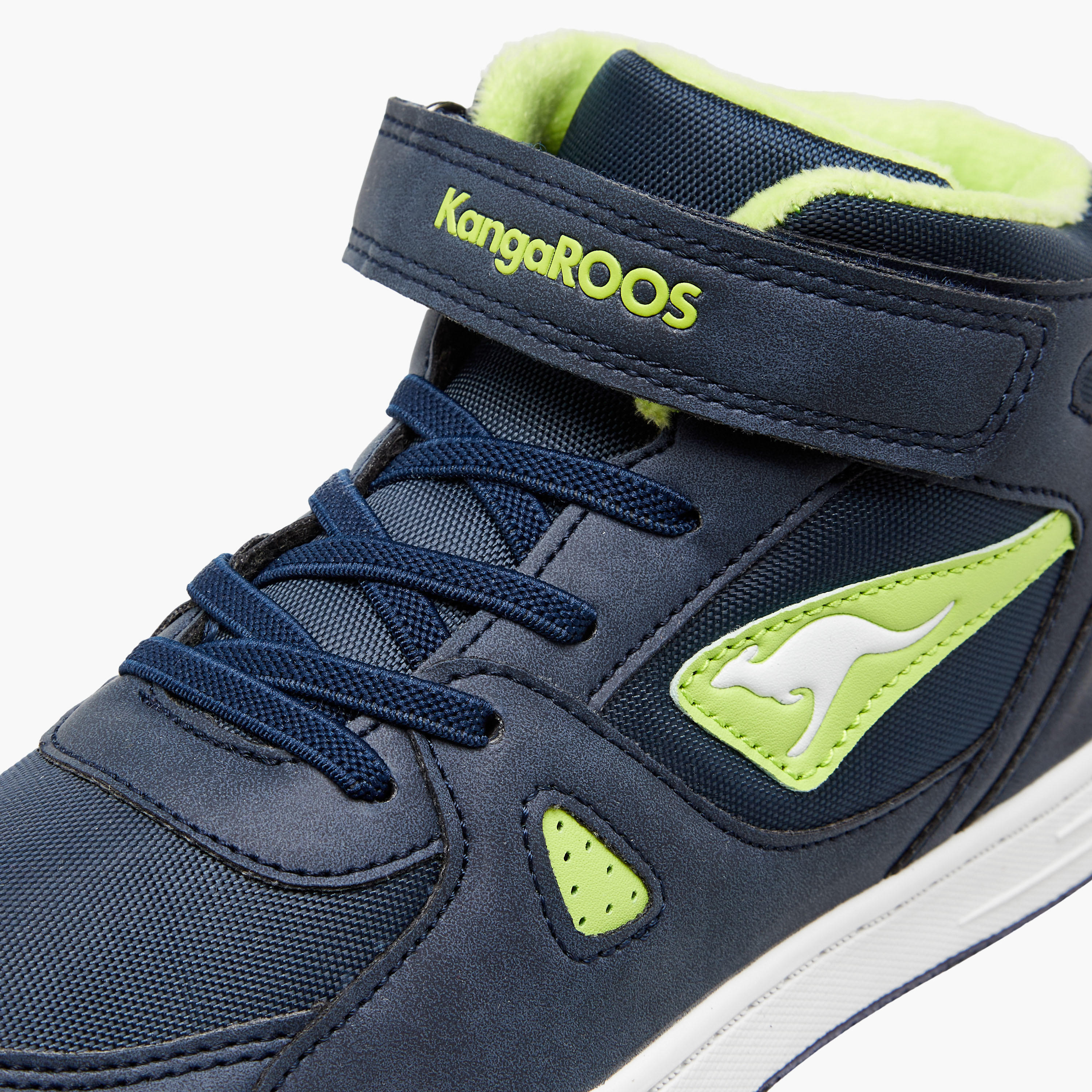 KangaROOS Boys' Panelled High Top Sneakers with Hook and Loop Closure-boys-shoes-sneakers-image-4