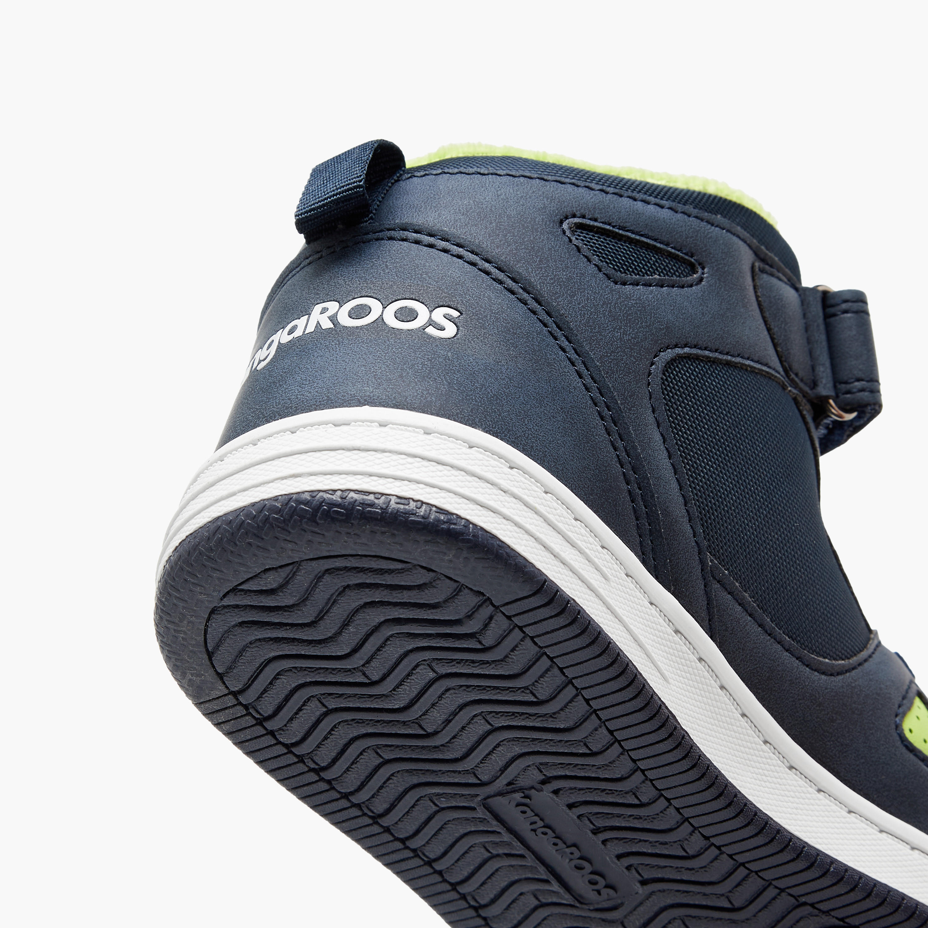 KangaROOS Boys' Panelled High Top Sneakers with Hook and Loop Closure-boys-shoes-sneakers-image-5