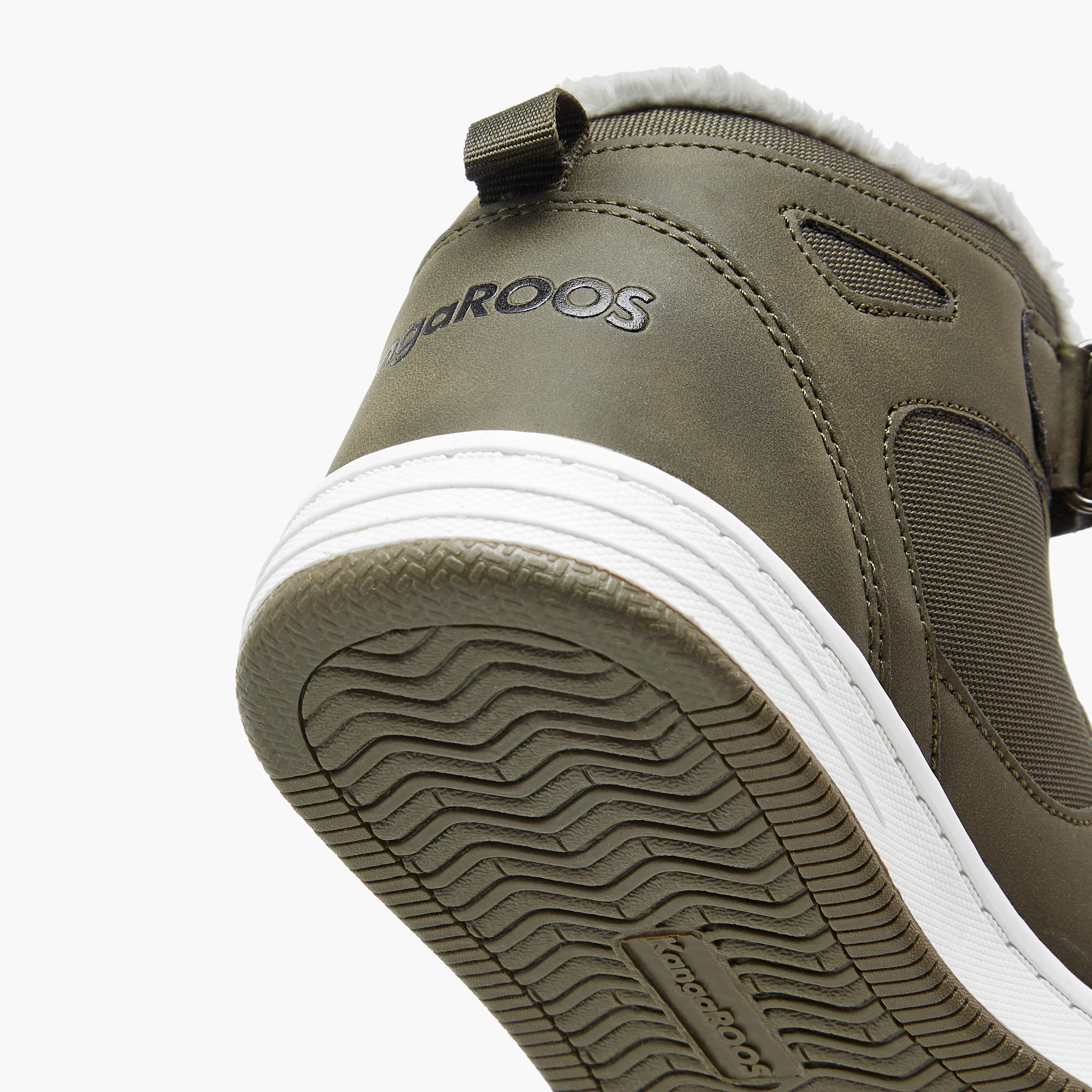 KangaROOS Boys' Panelled High Top Sneakers with Hook and Loop Closure-boys-shoes-sneakers-image-5