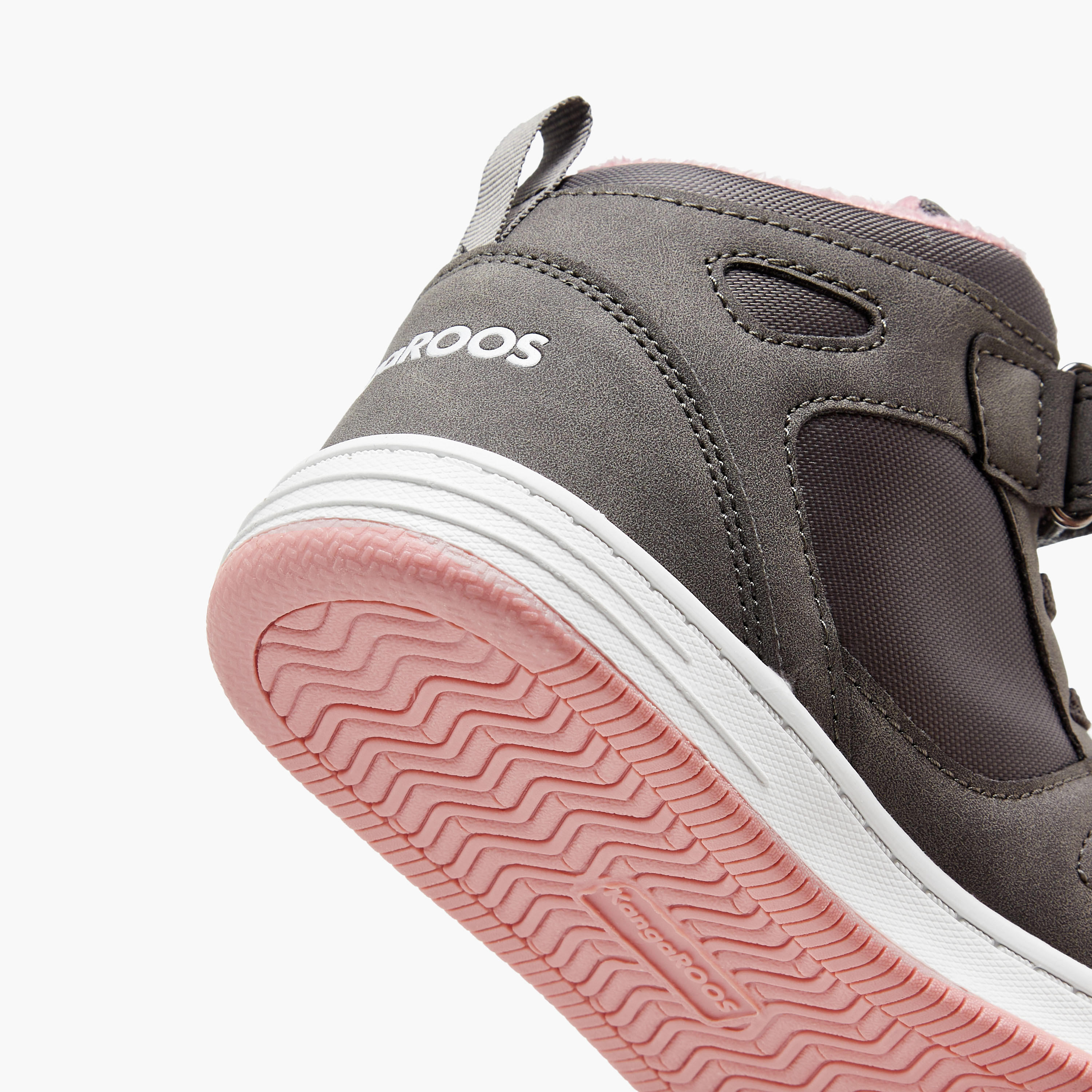 KangaROOS Girls' Panelled High Top Sneakers with Hook and Loop Closure-girls-shoes-sneakers-image-5