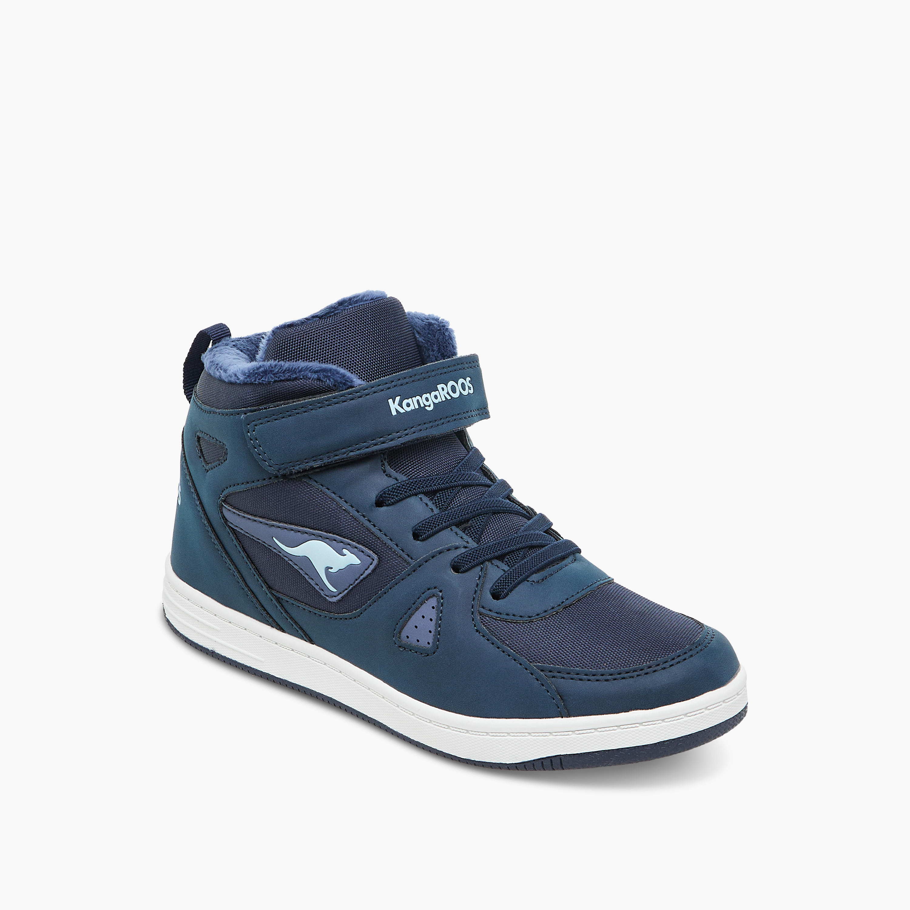KangaROOS Women's Panelled High Top Sneakers with Hook and Loop Closure-women-shoes-sneakers-image-2