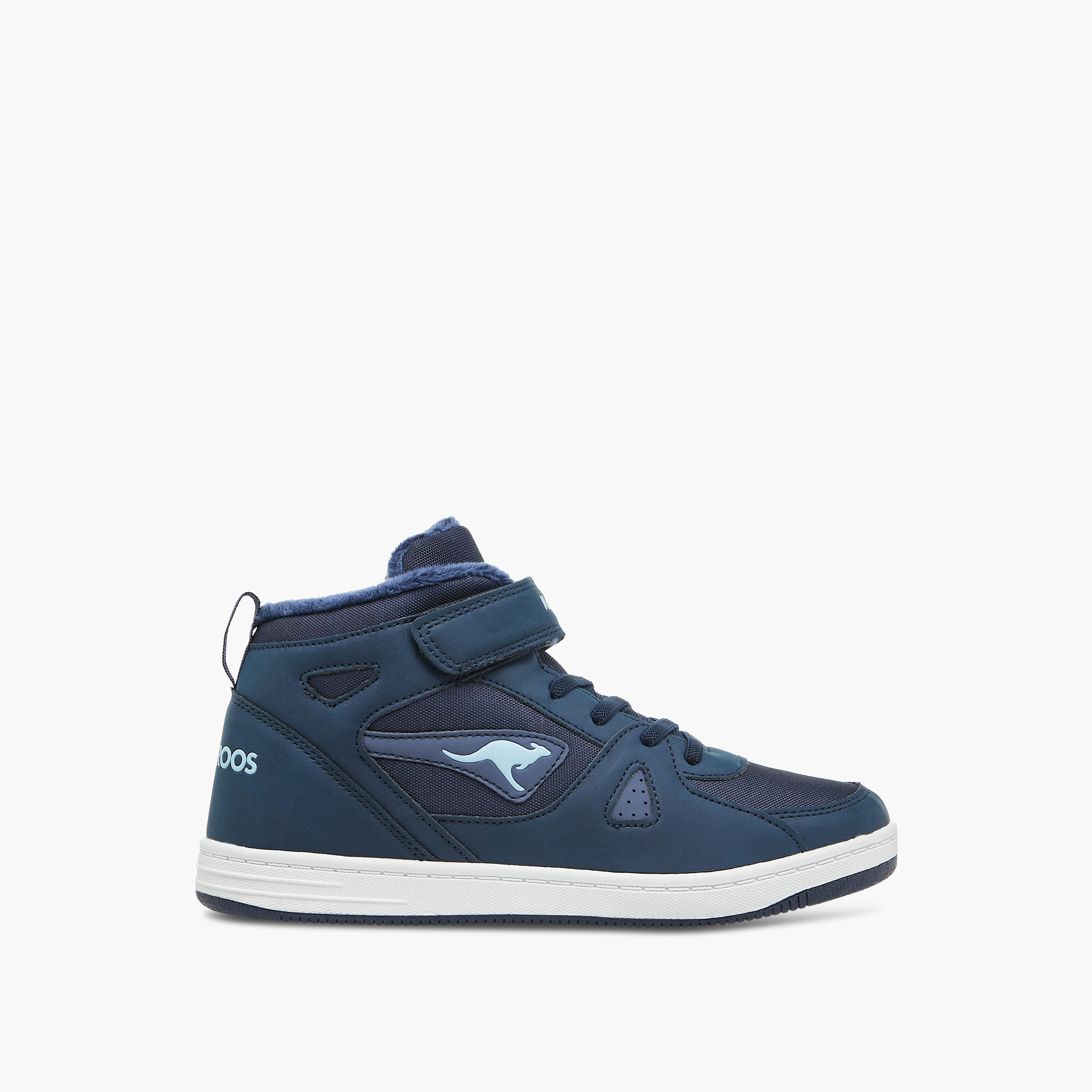 KangaROOS Women's Panelled High Top Sneakers with Hook and Loop Closure-women-shoes-sneakers-image-3