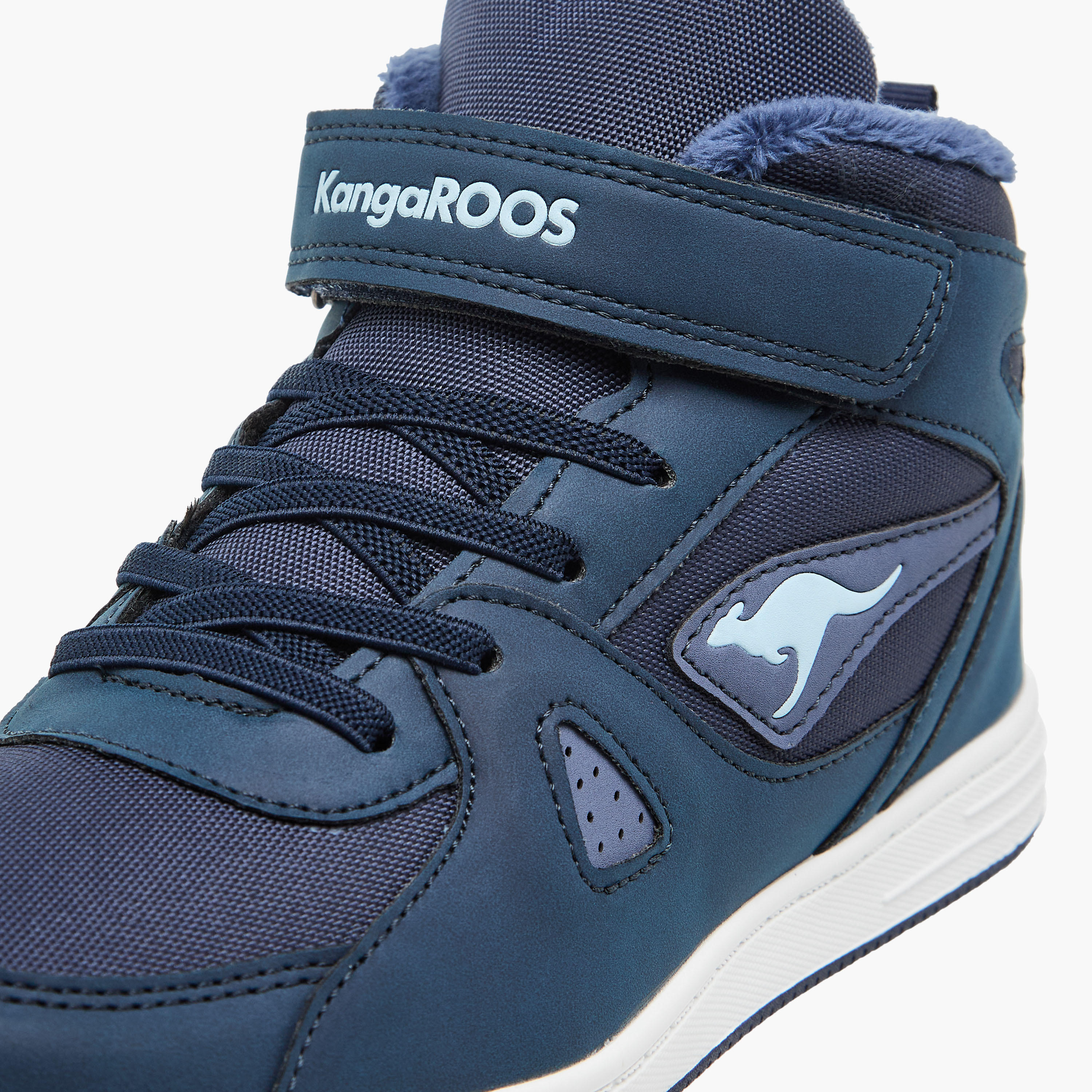 KangaROOS Women's Panelled High Top Sneakers with Hook and Loop Closure-women-shoes-sneakers-image-4