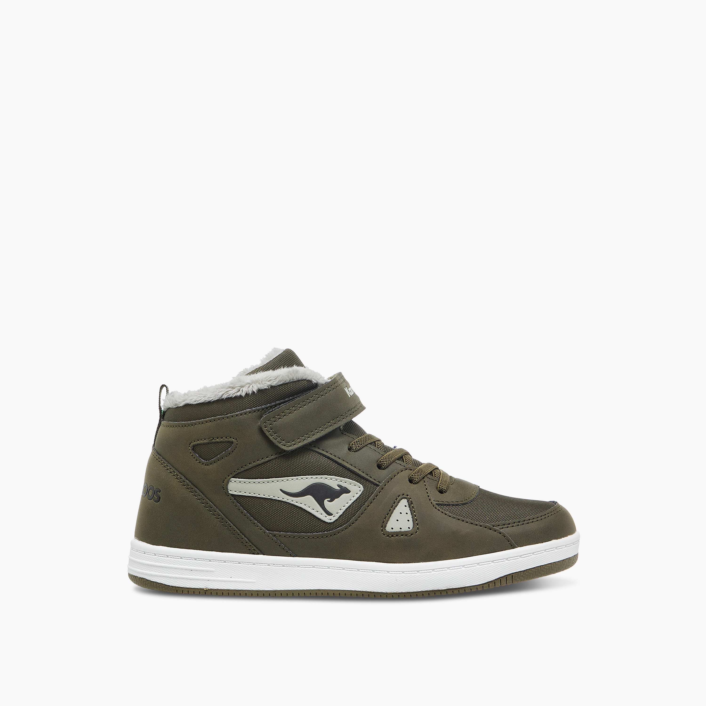 KangaROOS Women's Panelled High Top Sneakers with Hook and Loop Closure-women-shoes-sneakers-image-3