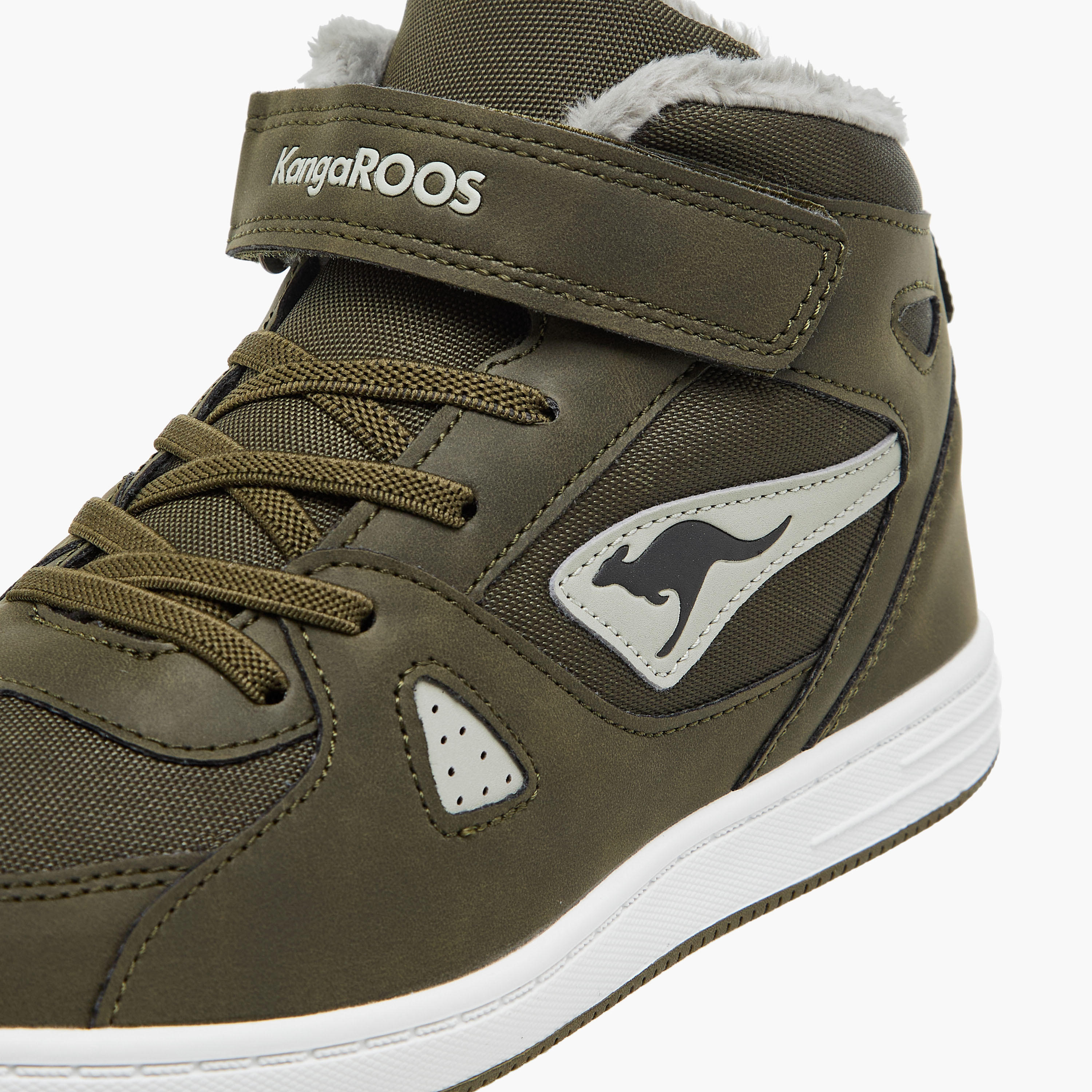 KangaROOS Women's Panelled High Top Sneakers with Hook and Loop Closure-women-shoes-sneakers-image-4