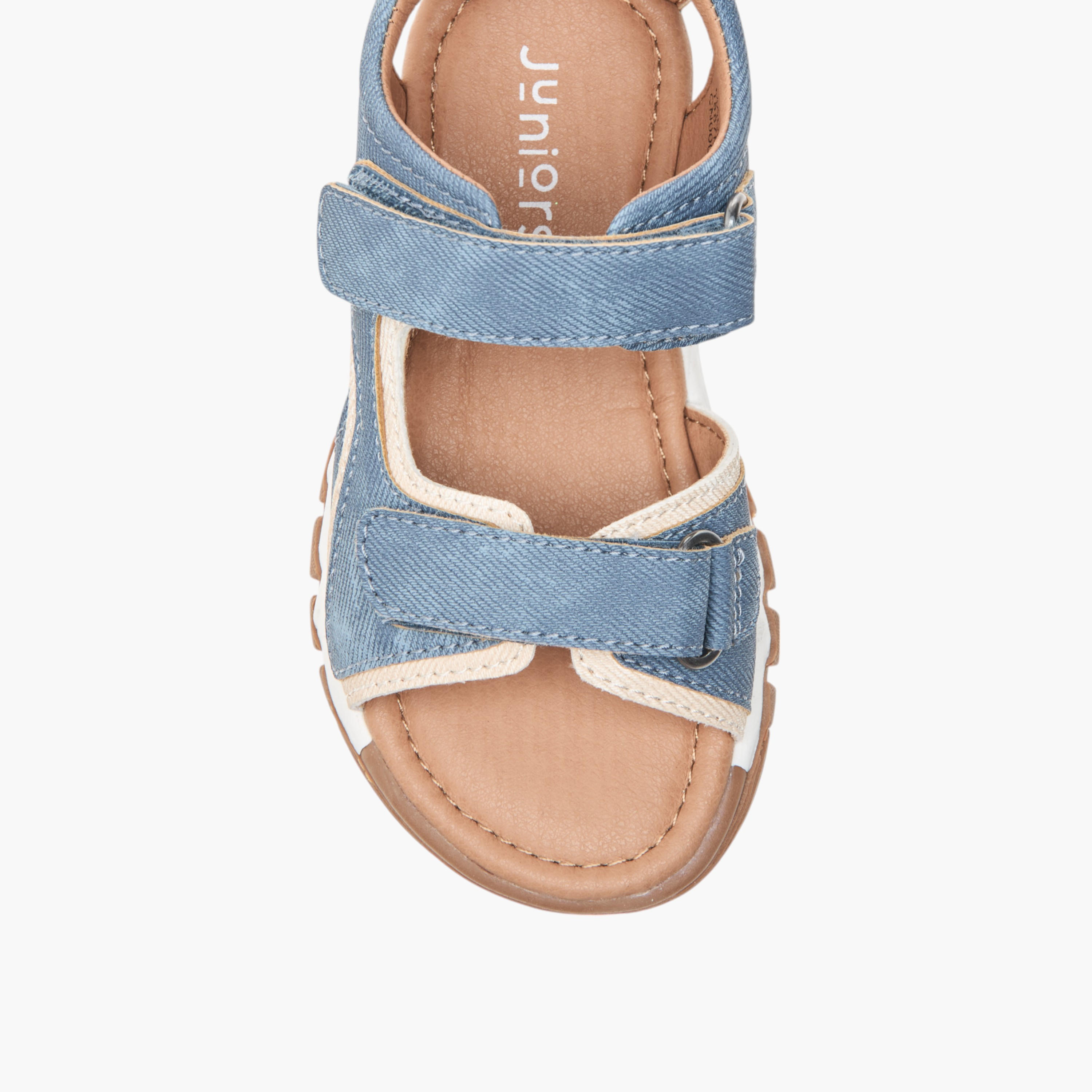 حذاء خفيف بتفاصيل ستيتش بشريط إغلاق لاصق من جونيورز-boys-shoes-sandals-image-3