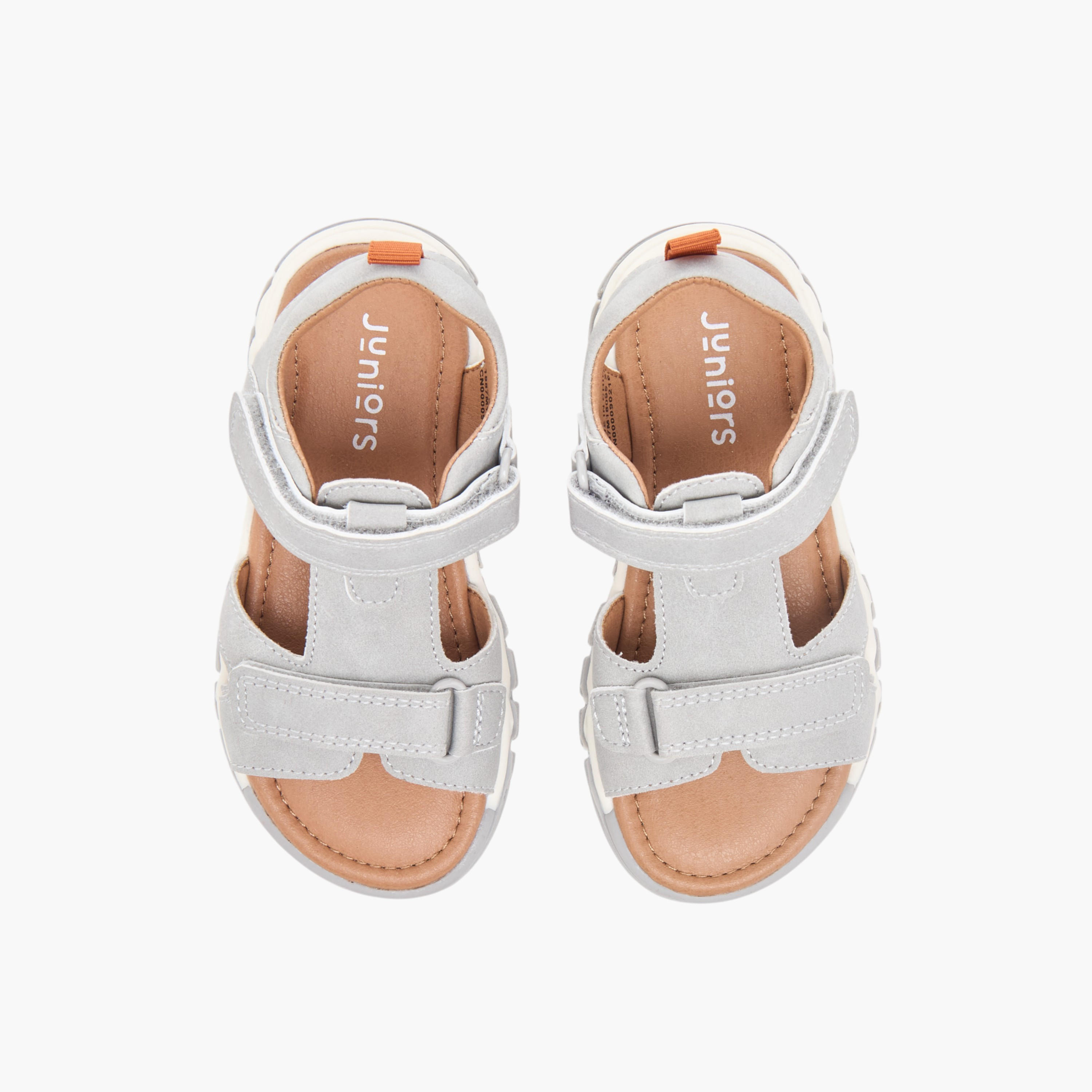 Juniors Boys Stitch Detail Floaters with Hook and Loop Closure-boys-shoes-sandals-image-1