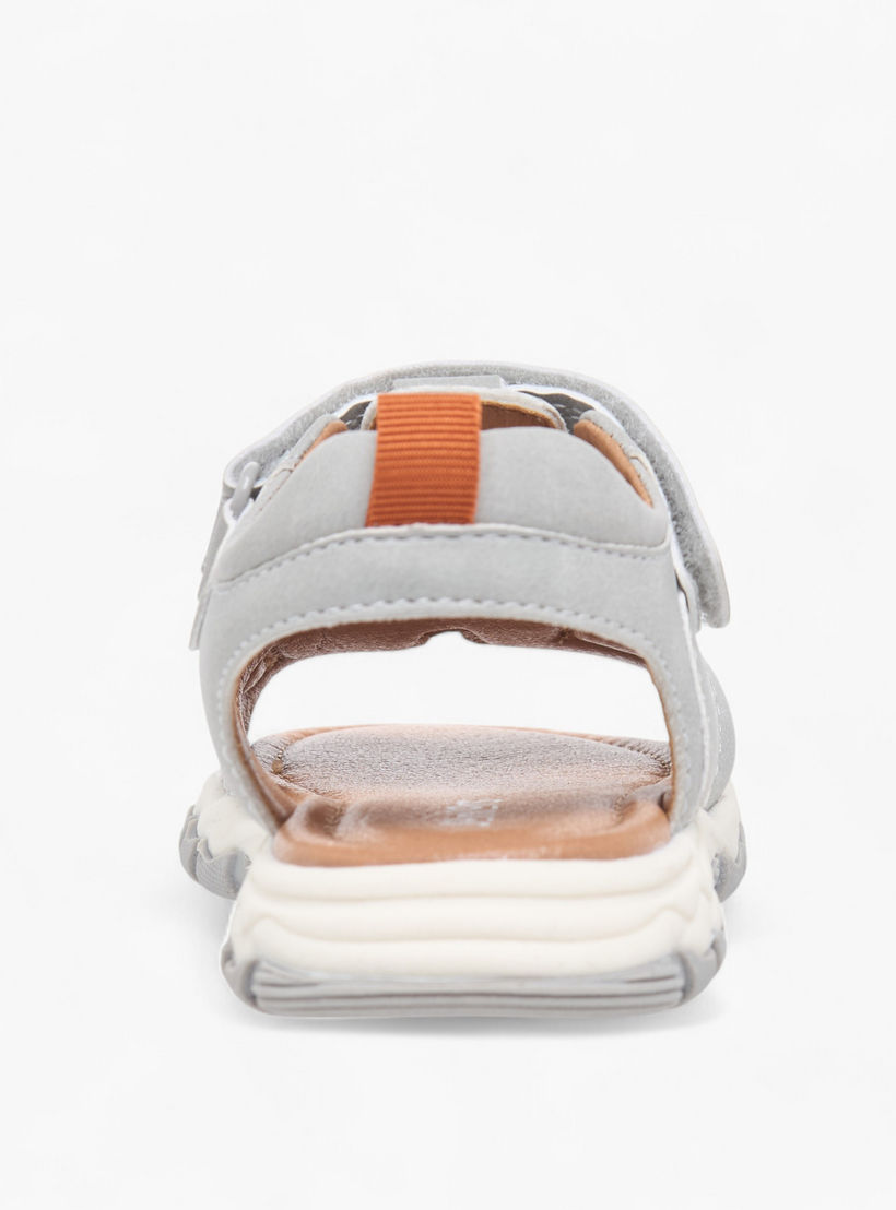 Juniors Boys Stitch Detail Floaters with Hook and Loop Closure-boys-shoes-sandals-image-4