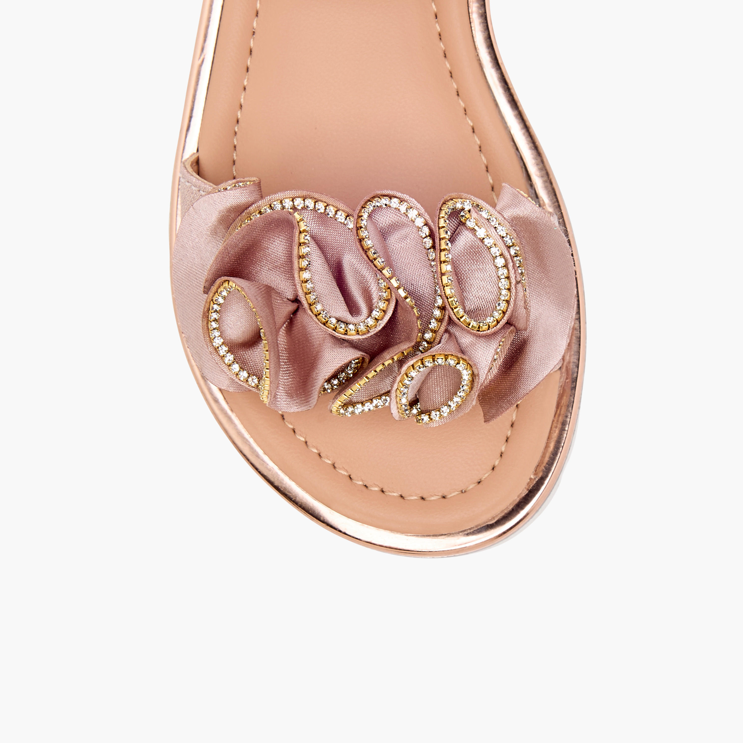 Juniors Embellished Sandals with Hook and Loop Closure-girls-shoes-sandals-image-3