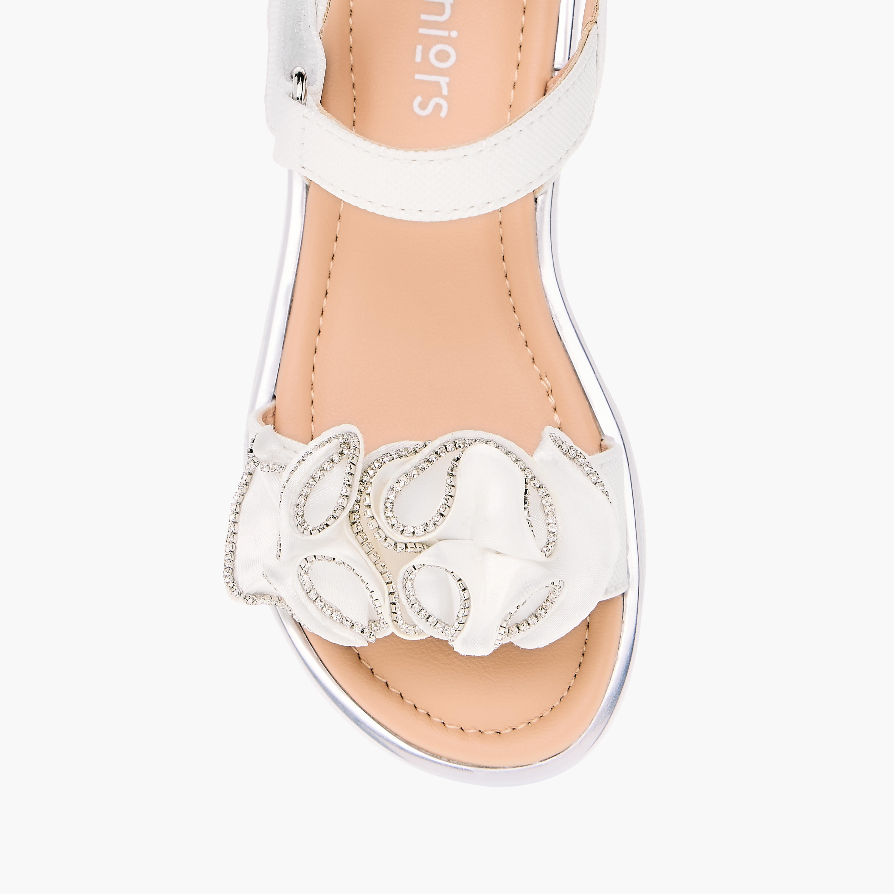 Juniors Embellished Sandals with Hook and Loop Closure-girls-shoes-sandals-image-3