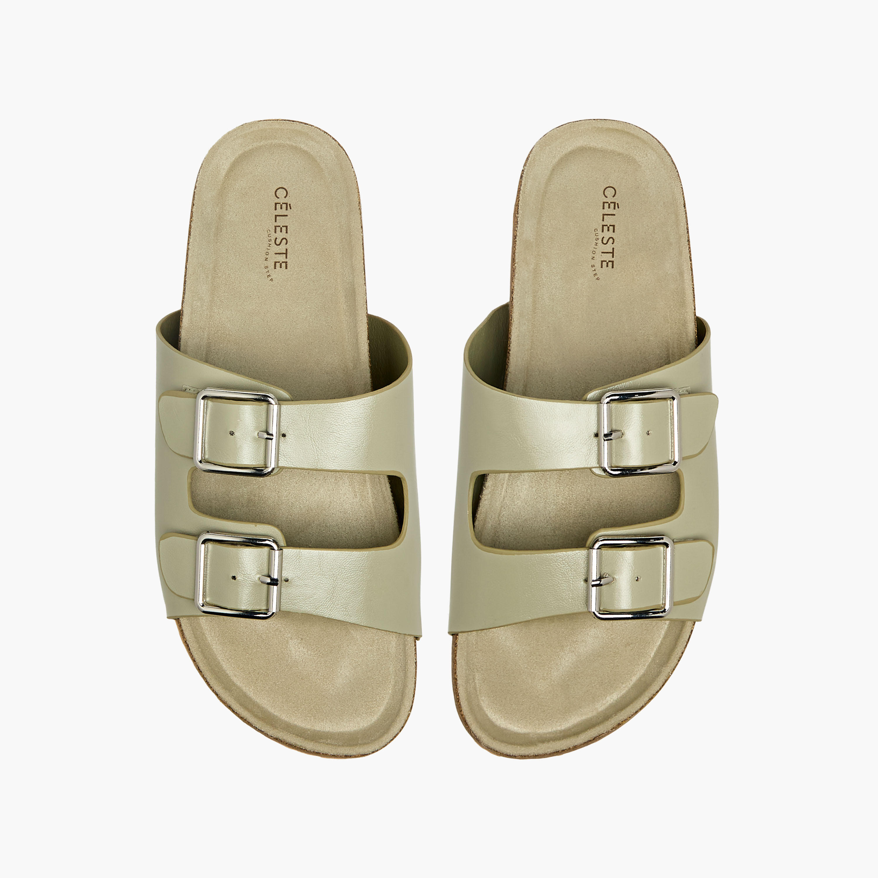 Celeste Women Buckle Detail Slide Sandals-women-shoes-flats-sandals-image-1
