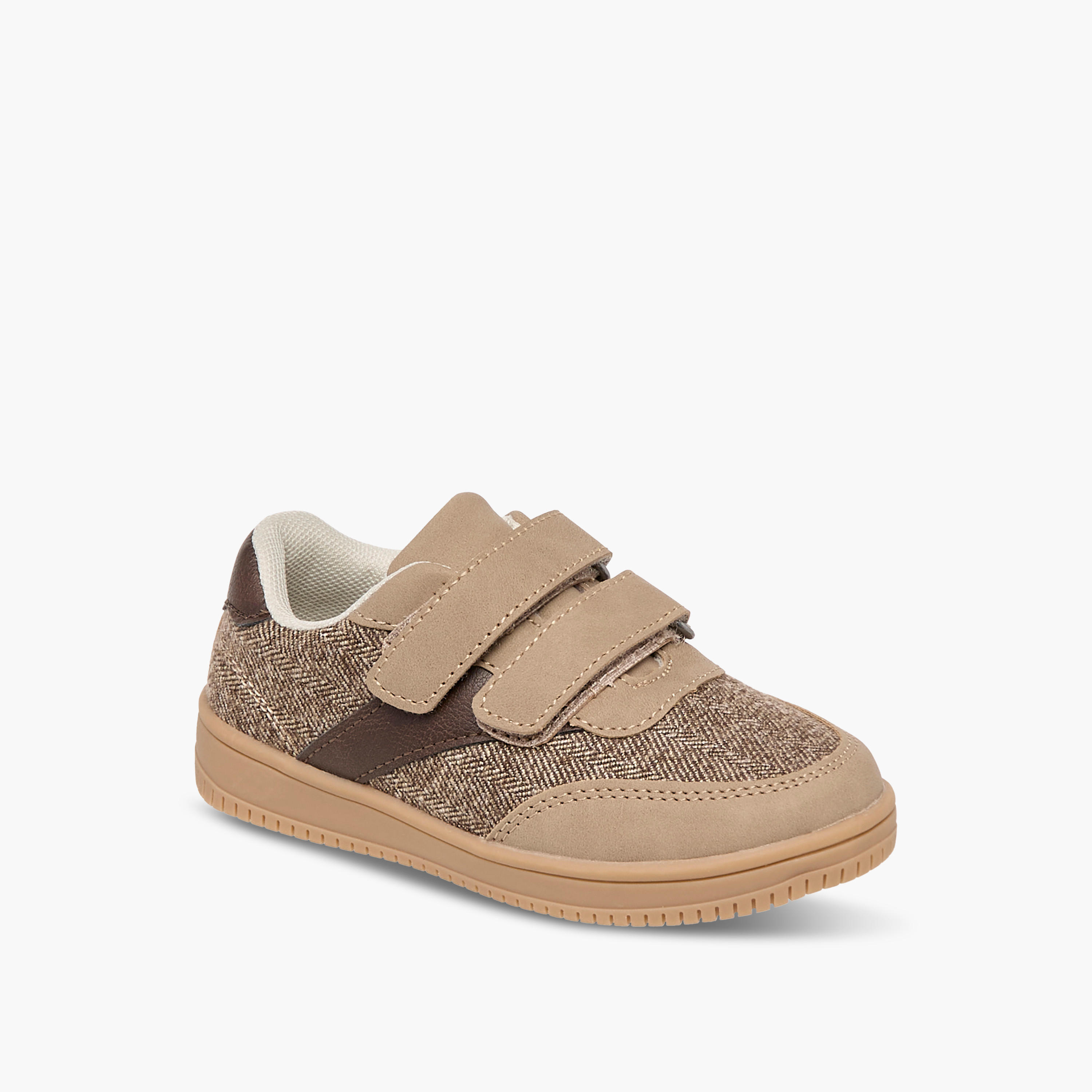 Juniors Panelled Sneakers with Hook and Loop Closure-boys-shoes-sneakers-image-2