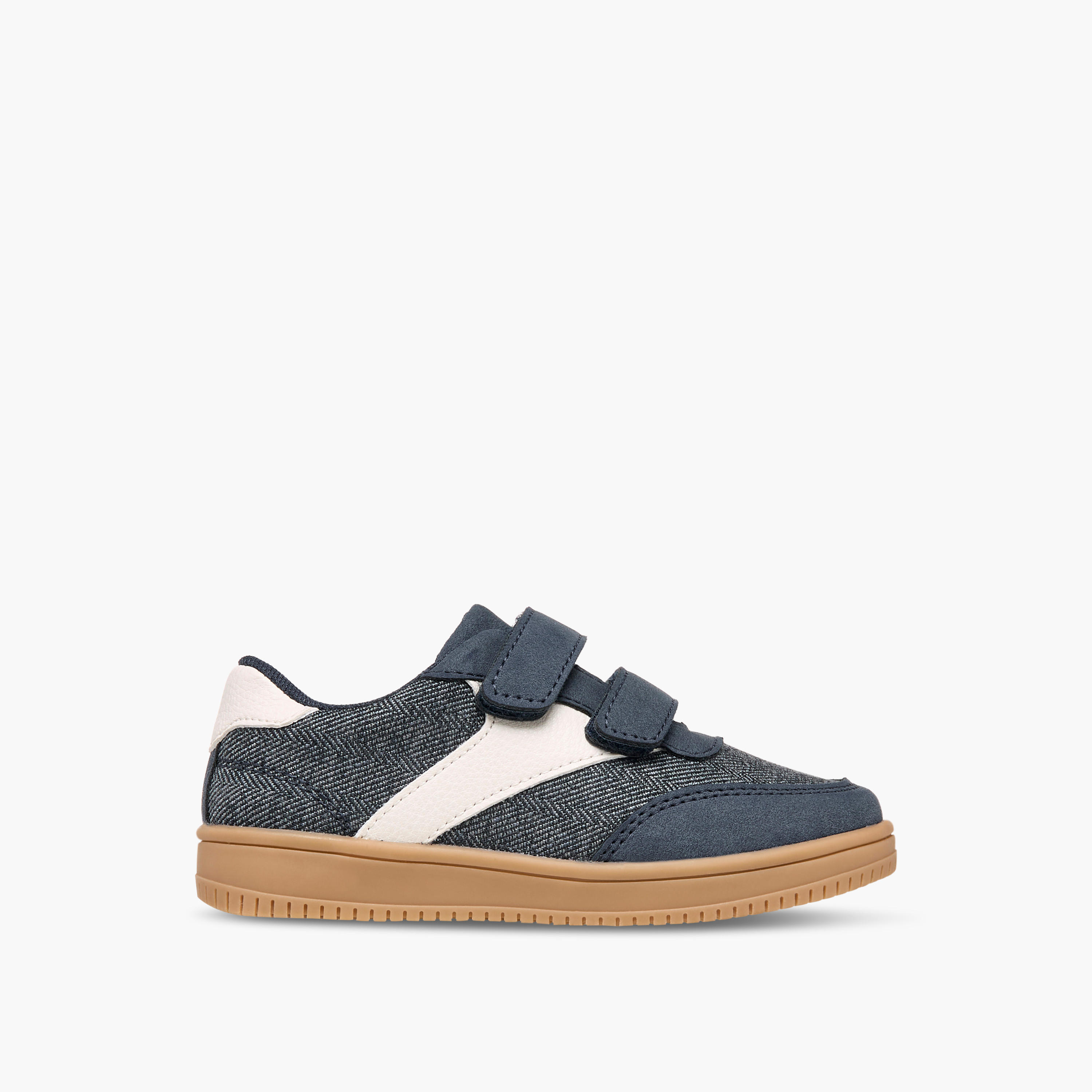 Juniors Panelled Sneakers with Hook and Loop Closure-boys-shoes-sneakers-image-3