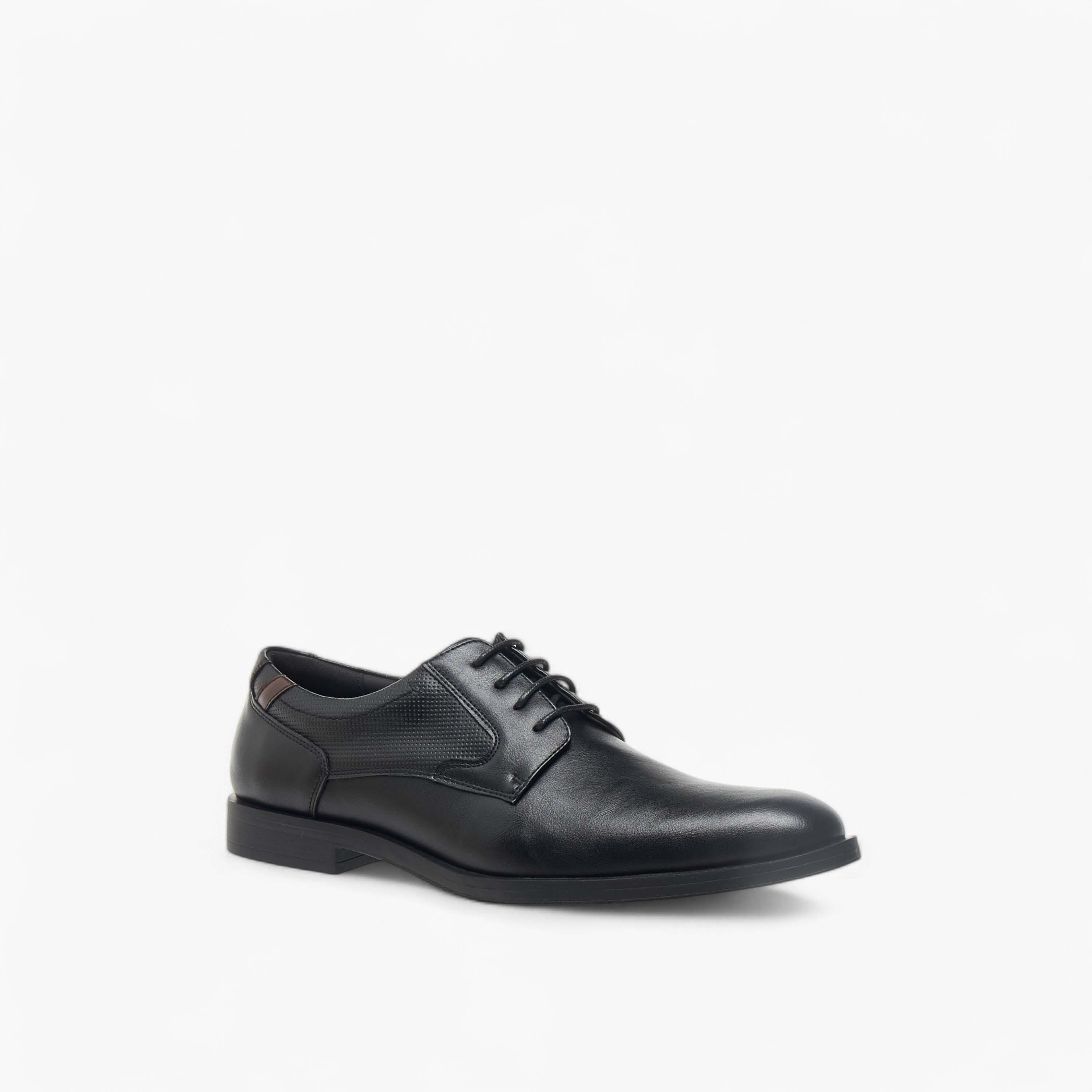 LBL by Shoexpress Textured Derby Shoes with Lace-Up Closure-men-shoes-formalshoes-image-2