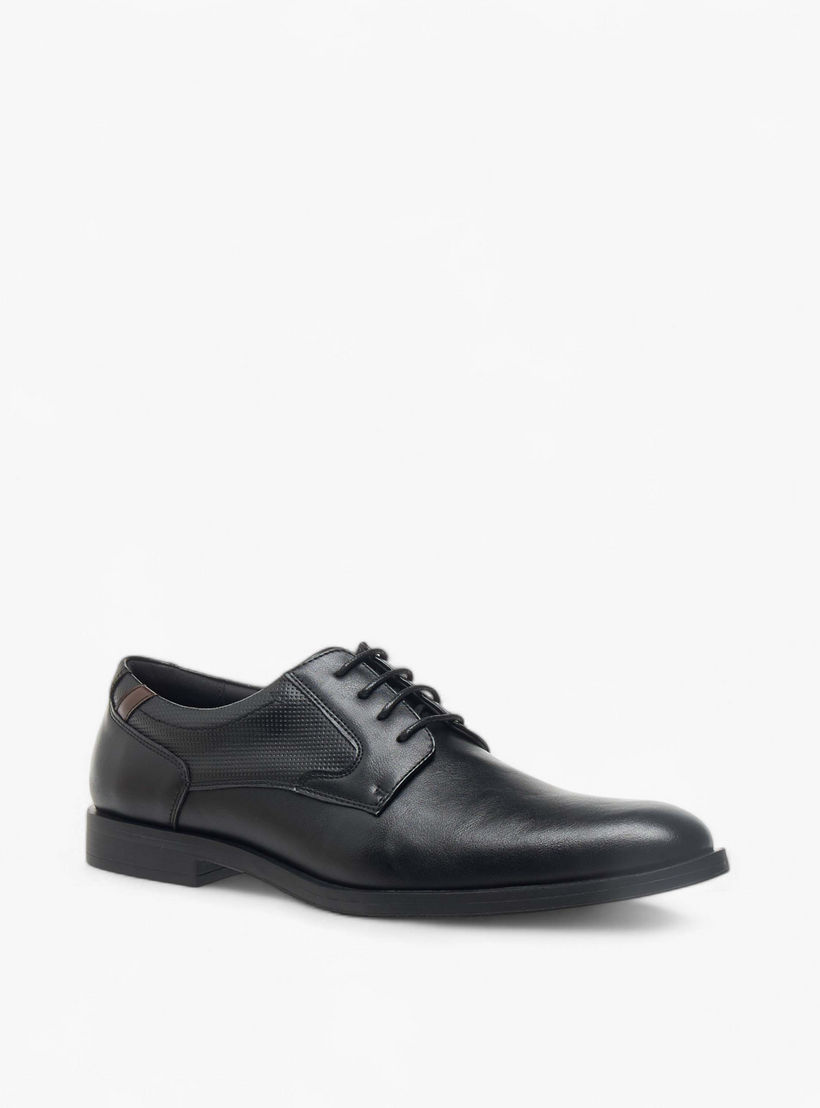 LBL by Shoexpress Textured Derby Shoes with Lace-Up Closure-men-shoes-formalshoes-image-2