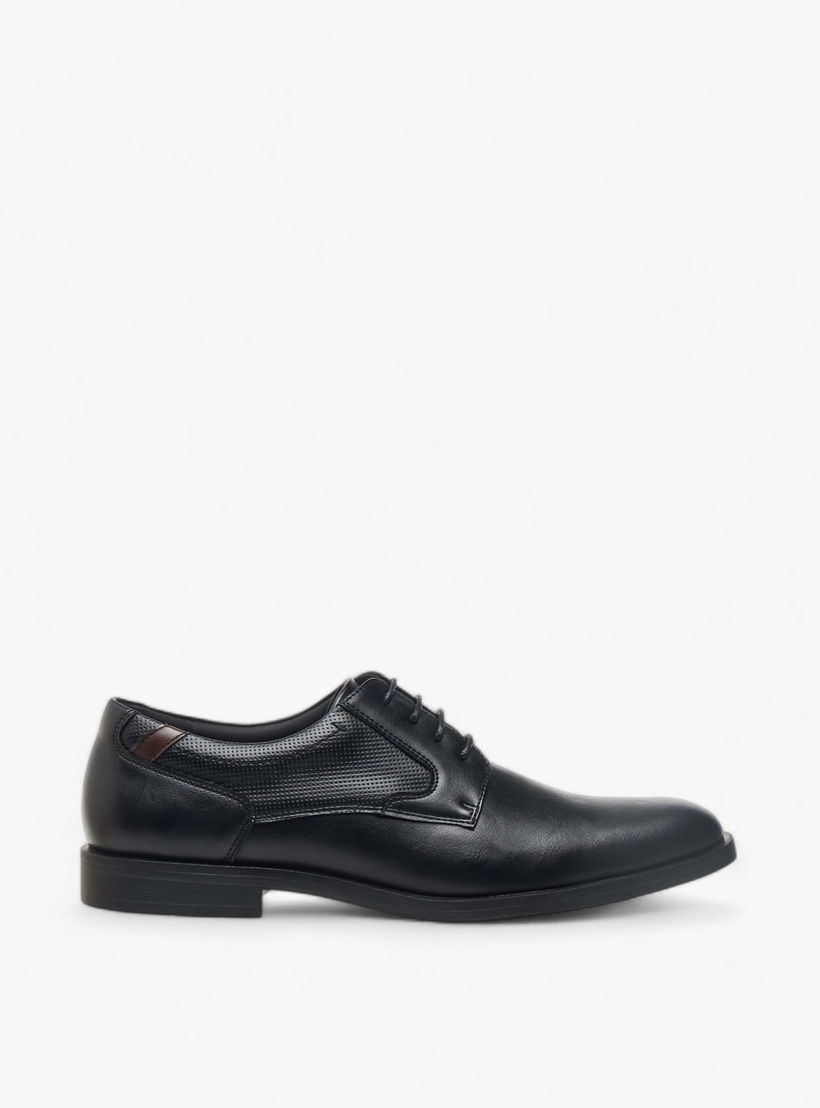 LBL by Shoexpress Textured Derby Shoes with Lace-Up Closure-men-shoes-formalshoes-image-3