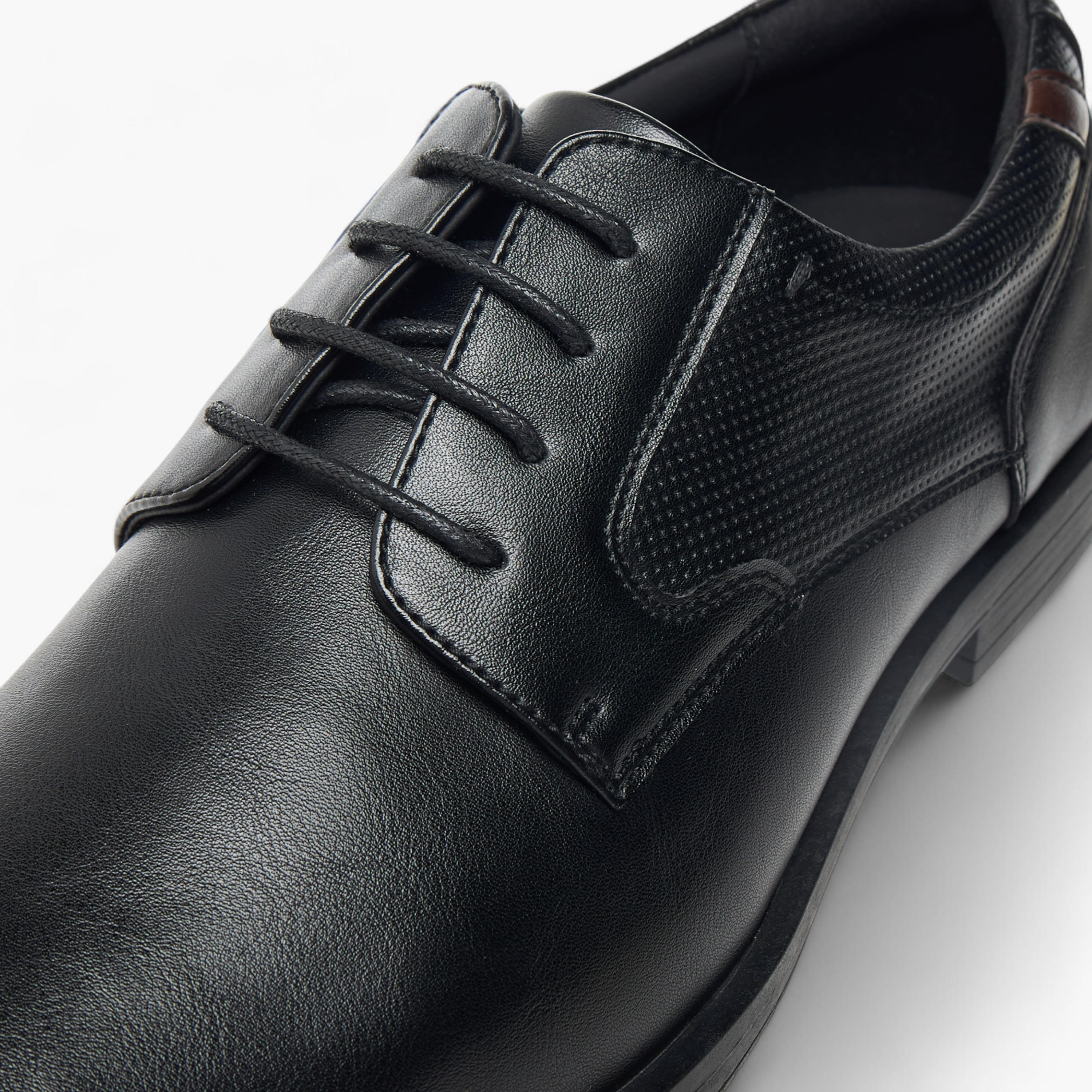 LBL by Shoexpress Textured Derby Shoes with Lace-Up Closure-men-shoes-formalshoes-image-4