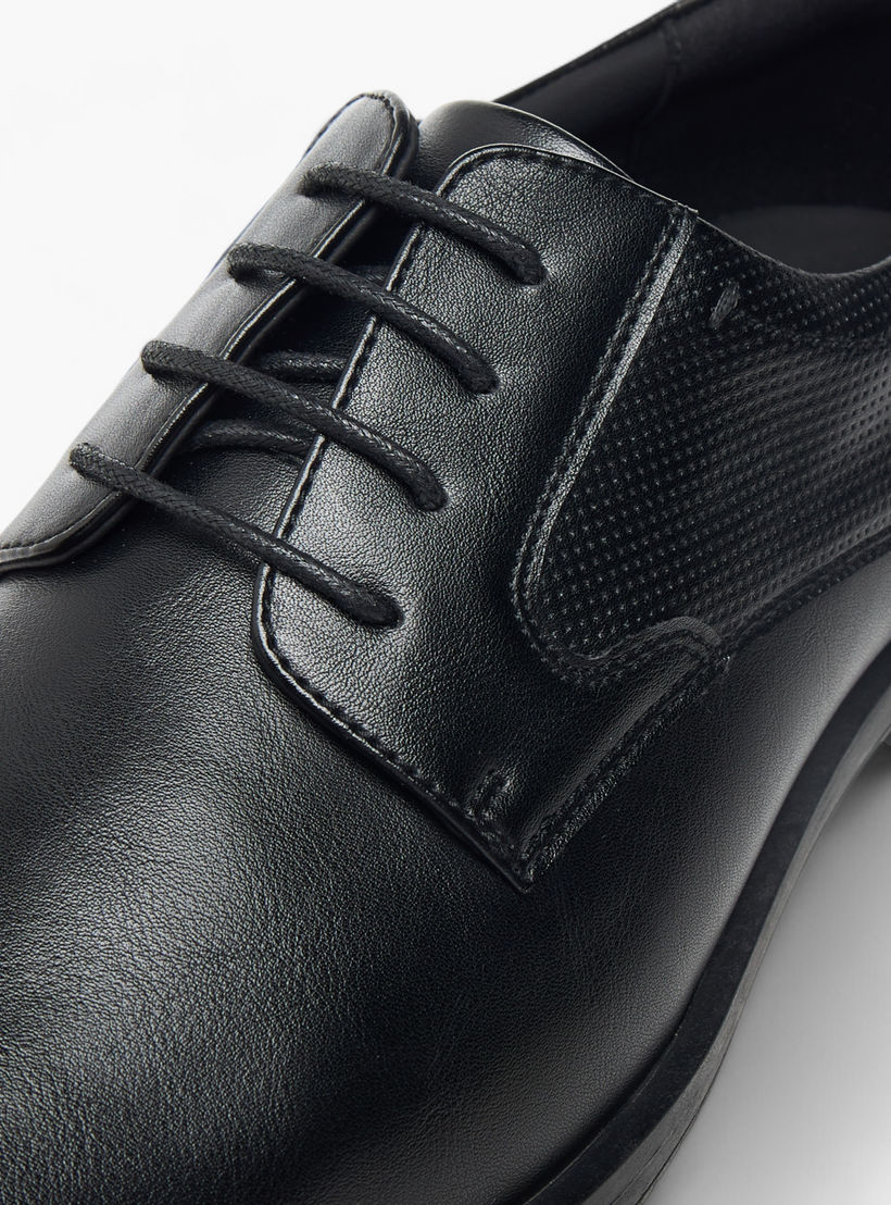 LBL by Shoexpress Textured Derby Shoes with Lace-Up Closure-men-shoes-formalshoes-image-4