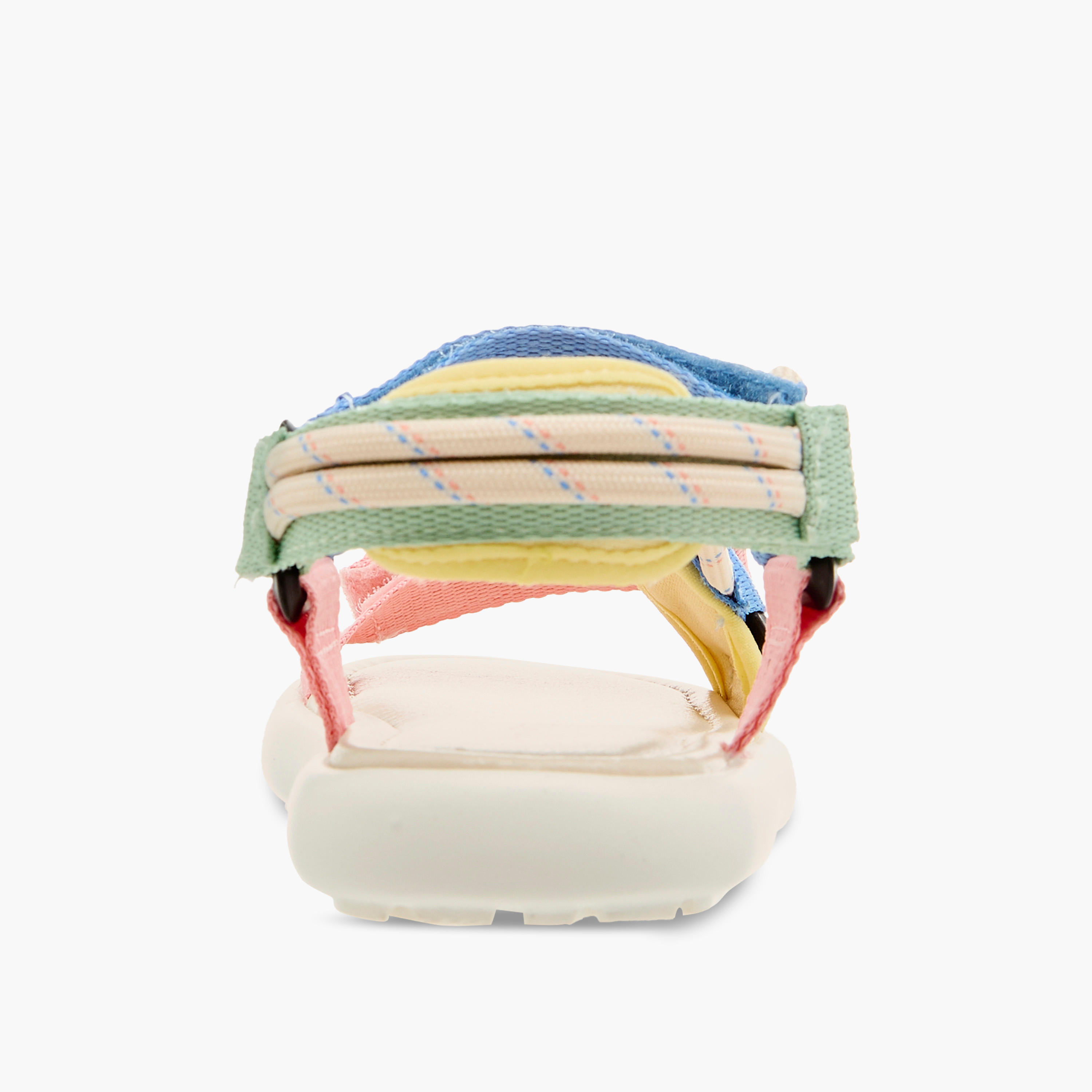 Juniors Colourblock Strappy Sandals with Hook and Loop Closure-girls-shoes-sandals-image-4