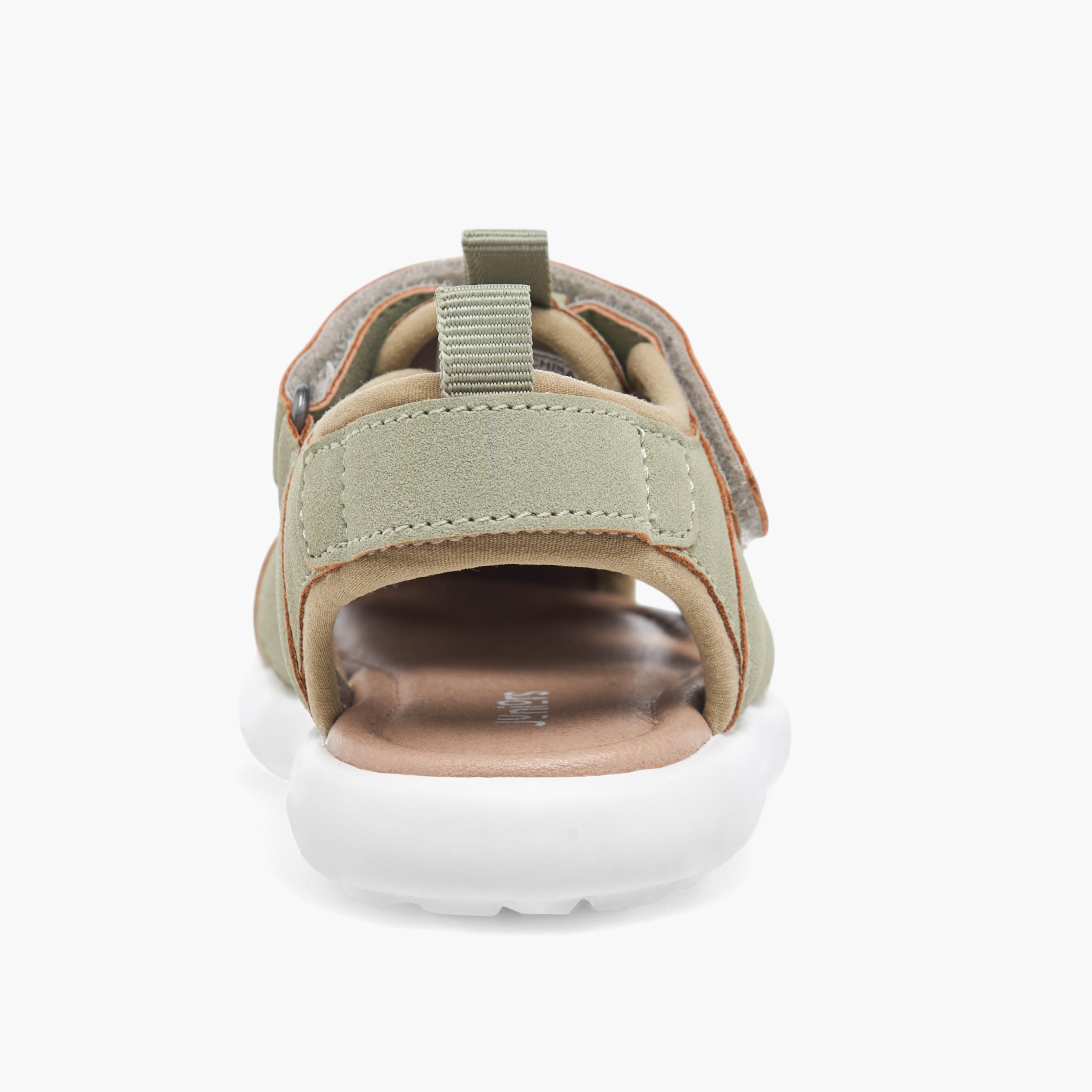 Juniors Textured Fisherman Sandals with Hook and Loop Closure-boys-shoes-sandals-image-4