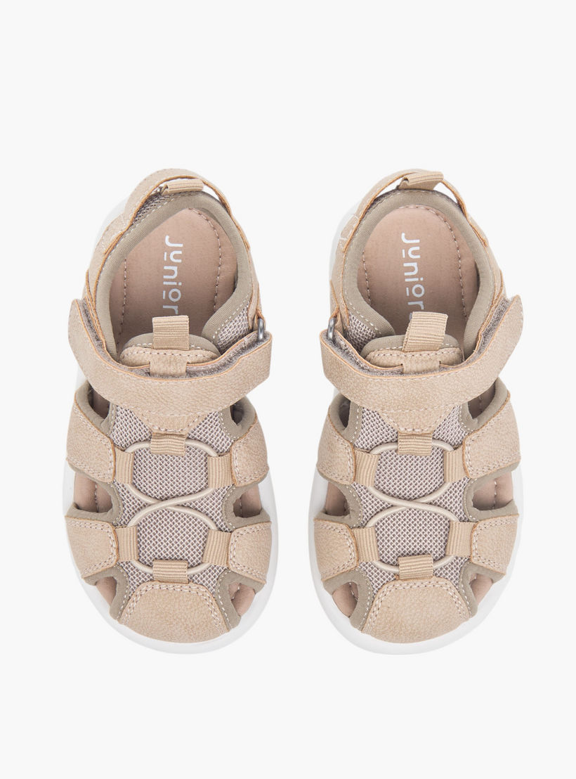 Juniors Textured Fisherman Sandals with Hook and Loop Closure-boys-shoes-sandals-image-1