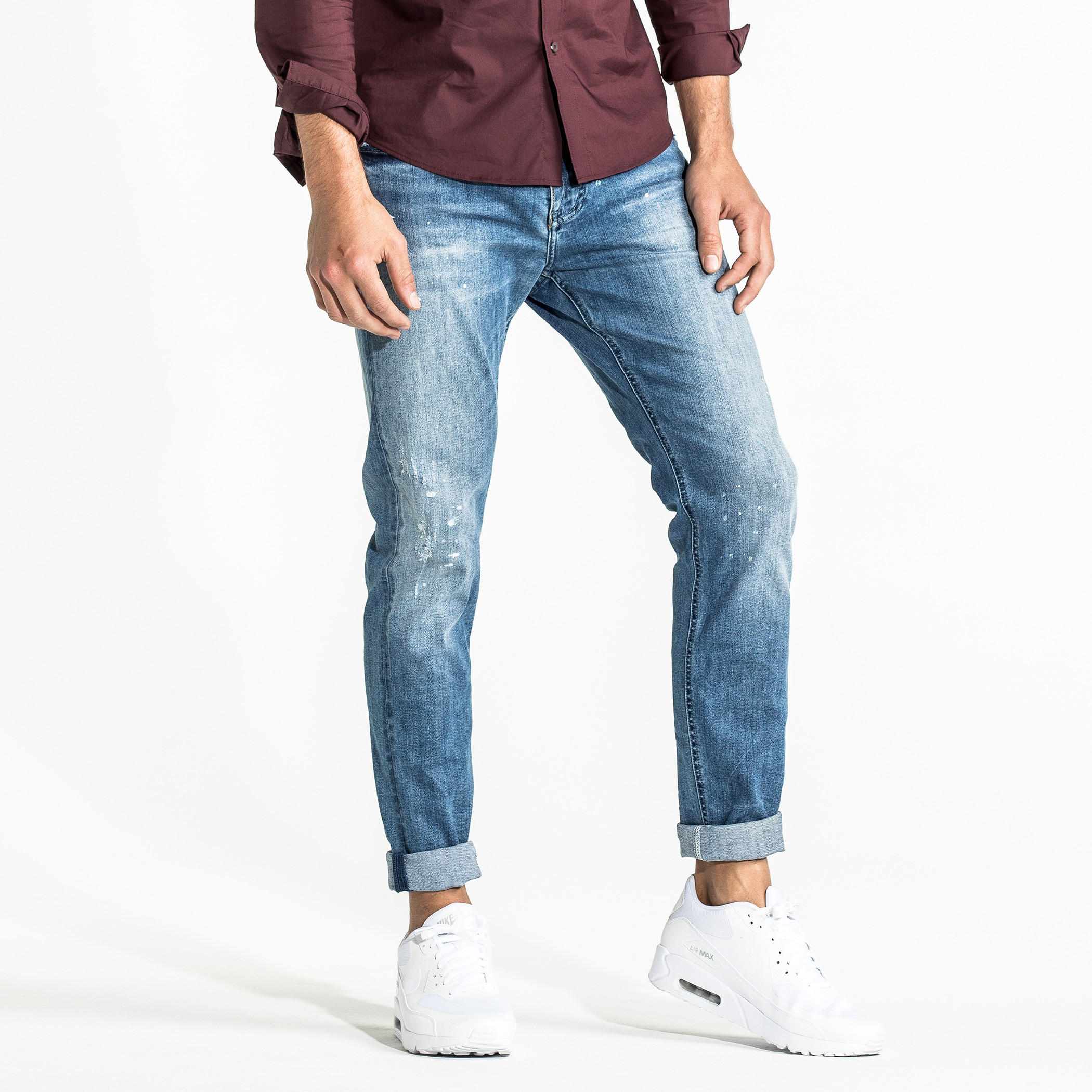 بنطال جينز طويل بتصميم ممزق وجيوب-men-clothing-bottoms-jeans-image-1