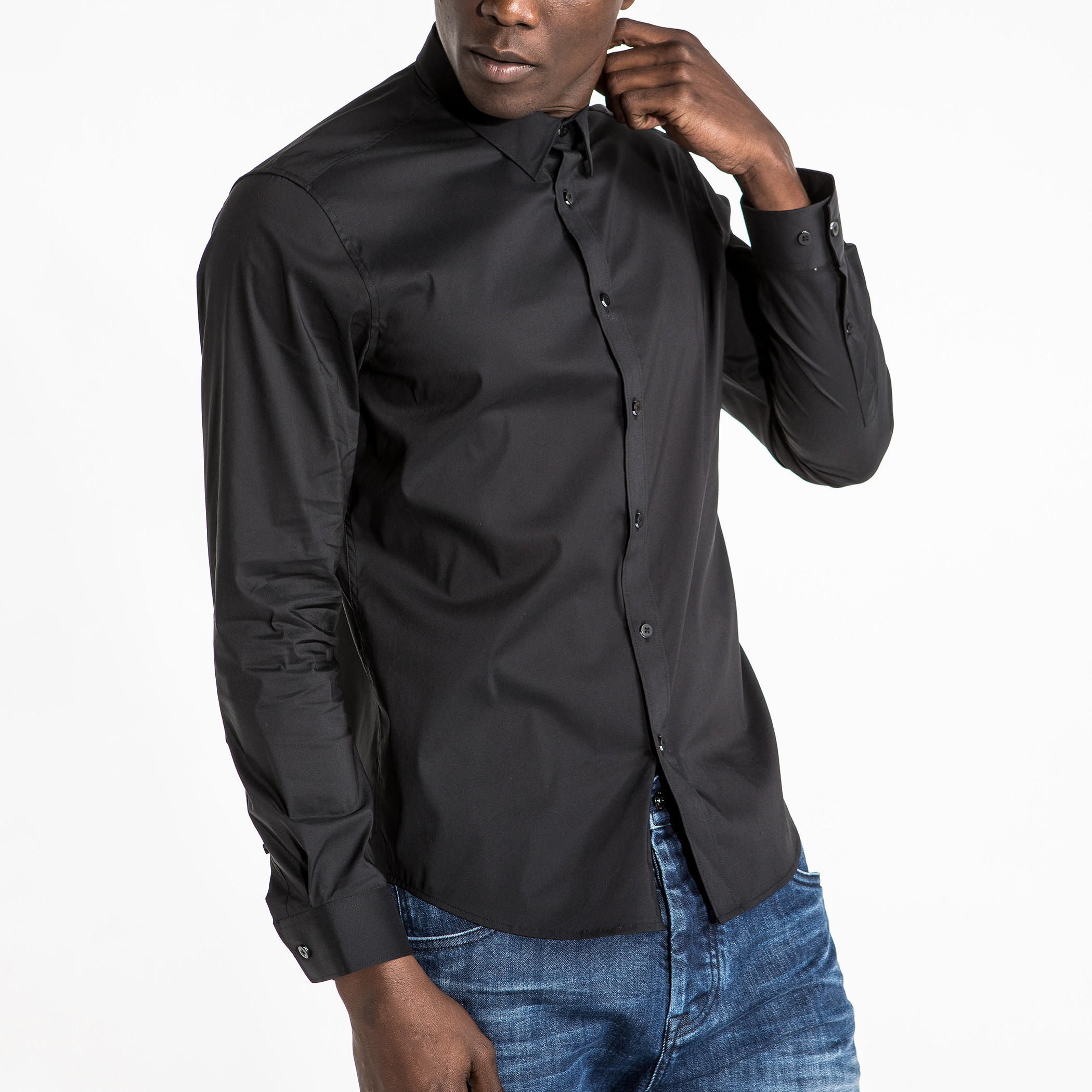 قميص بأكمام طويلة ووصلة أزرار كاملة-men-clothing-shirts-image-2