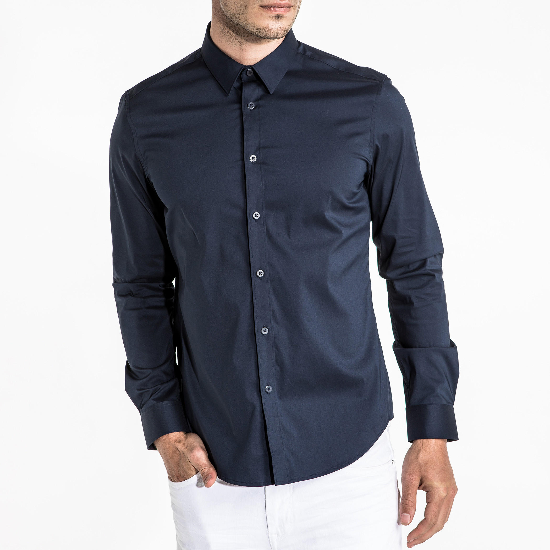 قميص بأكمام طويلة ووصلة أزرار كاملة-men-clothing-shirts-image-1