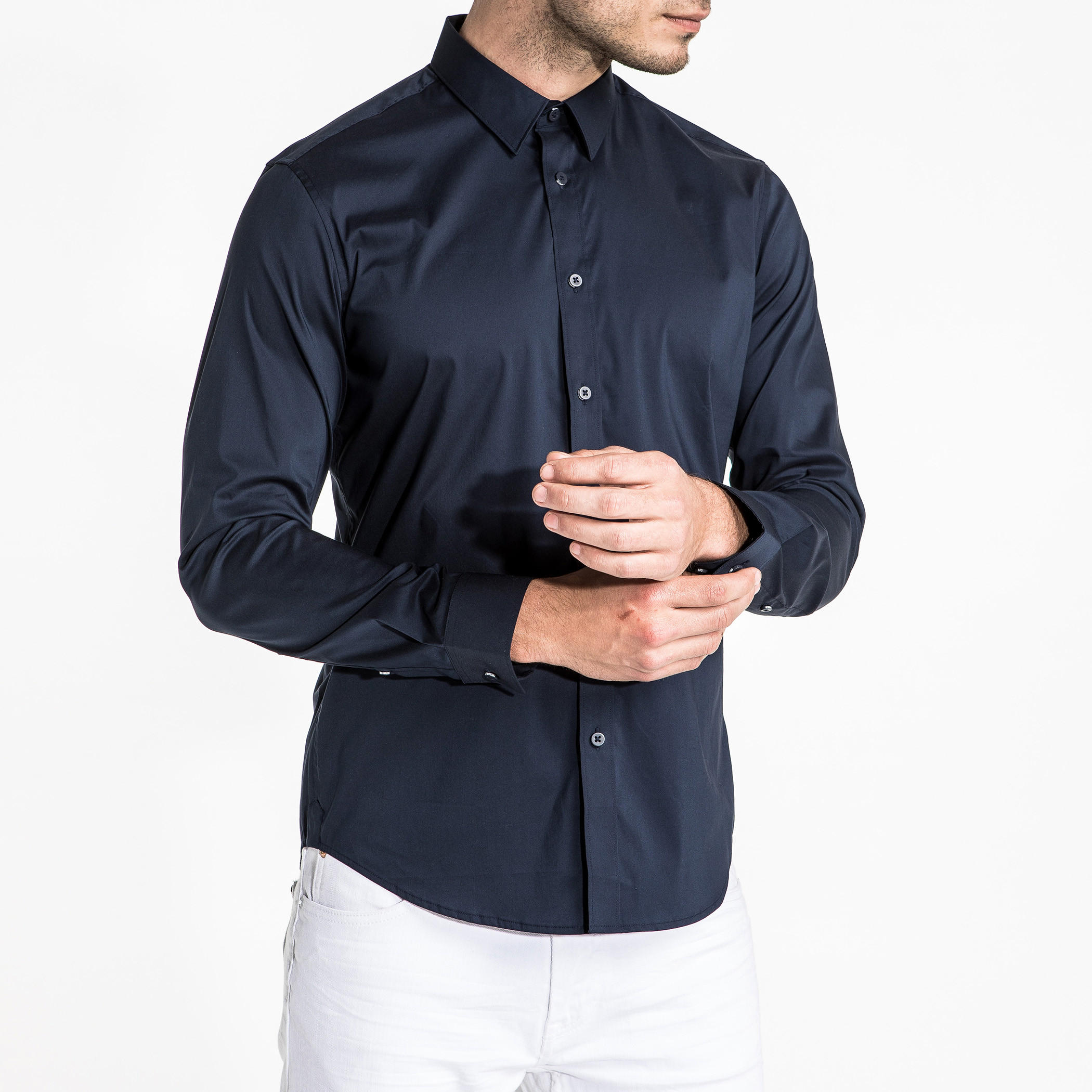 قميص بأكمام طويلة ووصلة أزرار كاملة-men-clothing-shirts-image-2