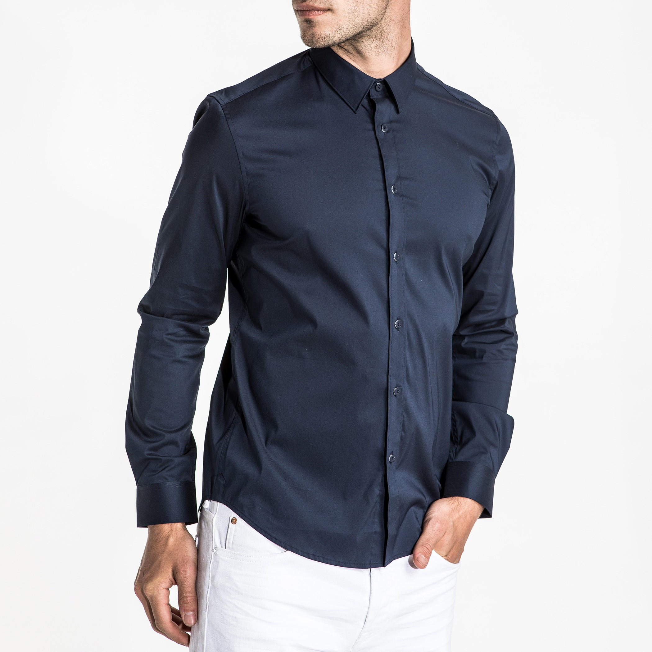 قميص بأكمام طويلة ووصلة أزرار كاملة-men-clothing-shirts-image-3