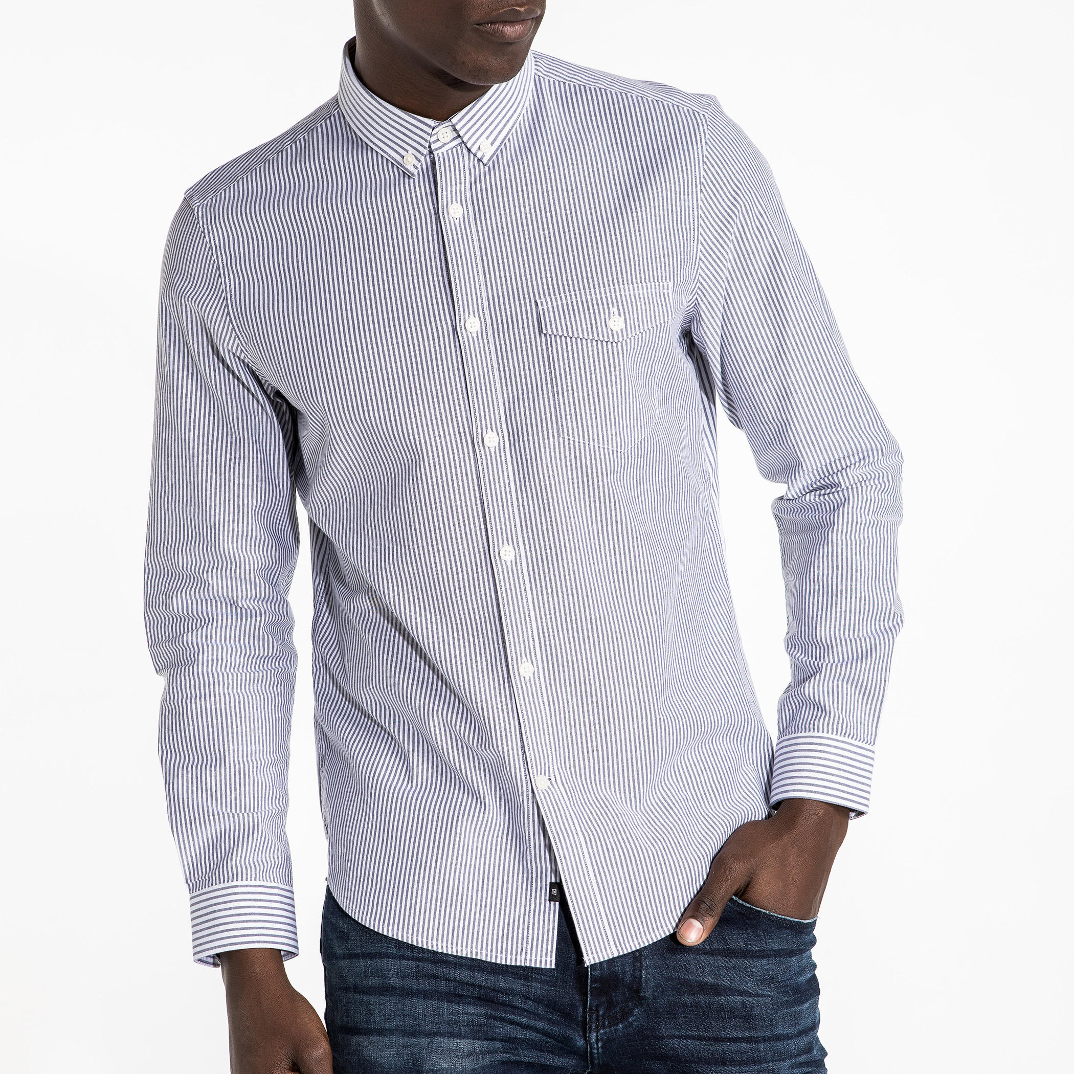 قميص مقلّم بأكمام طويلة وأزرار-men-clothing-shirts-image-1