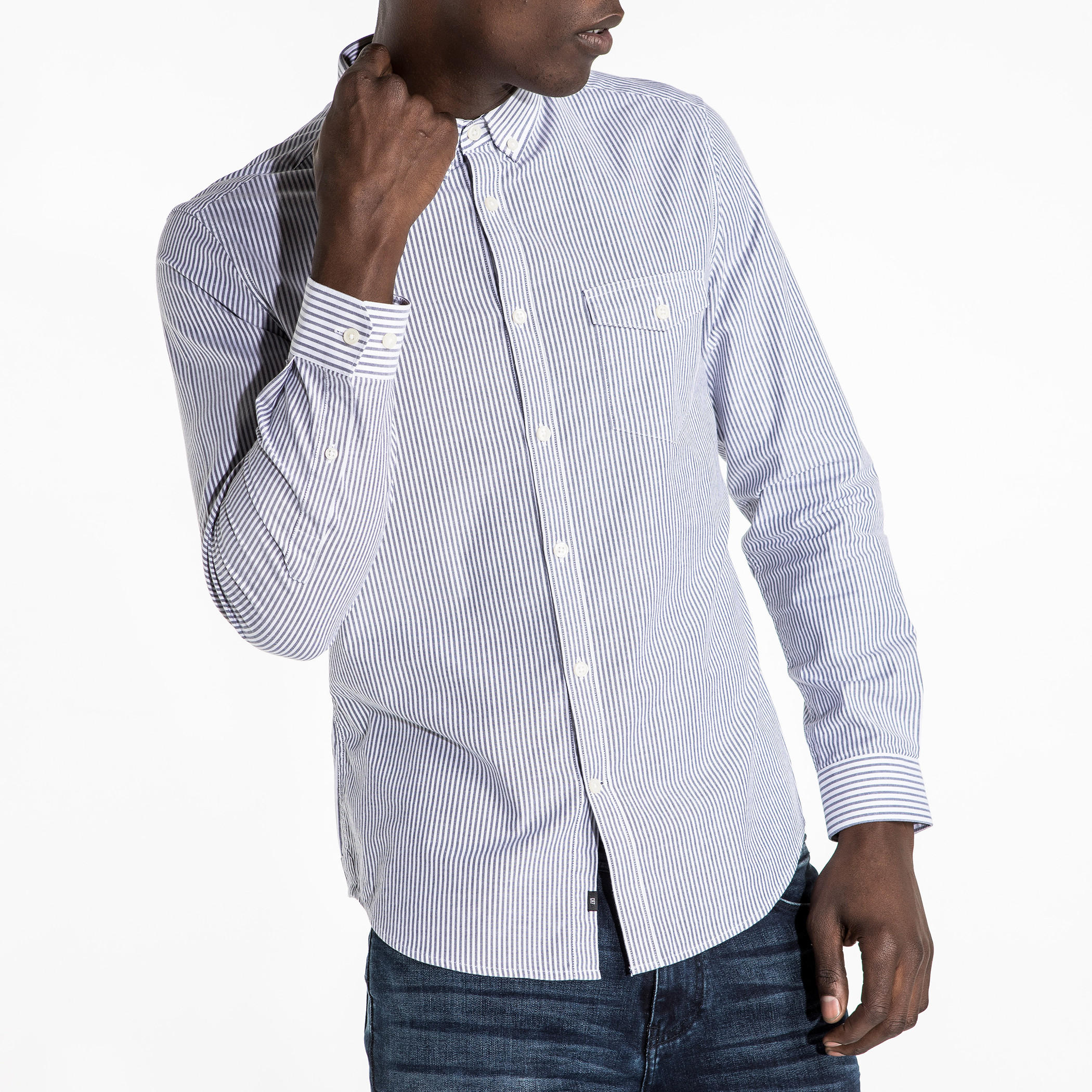 قميص مقلّم بأكمام طويلة وأزرار-men-clothing-shirts-image-2
