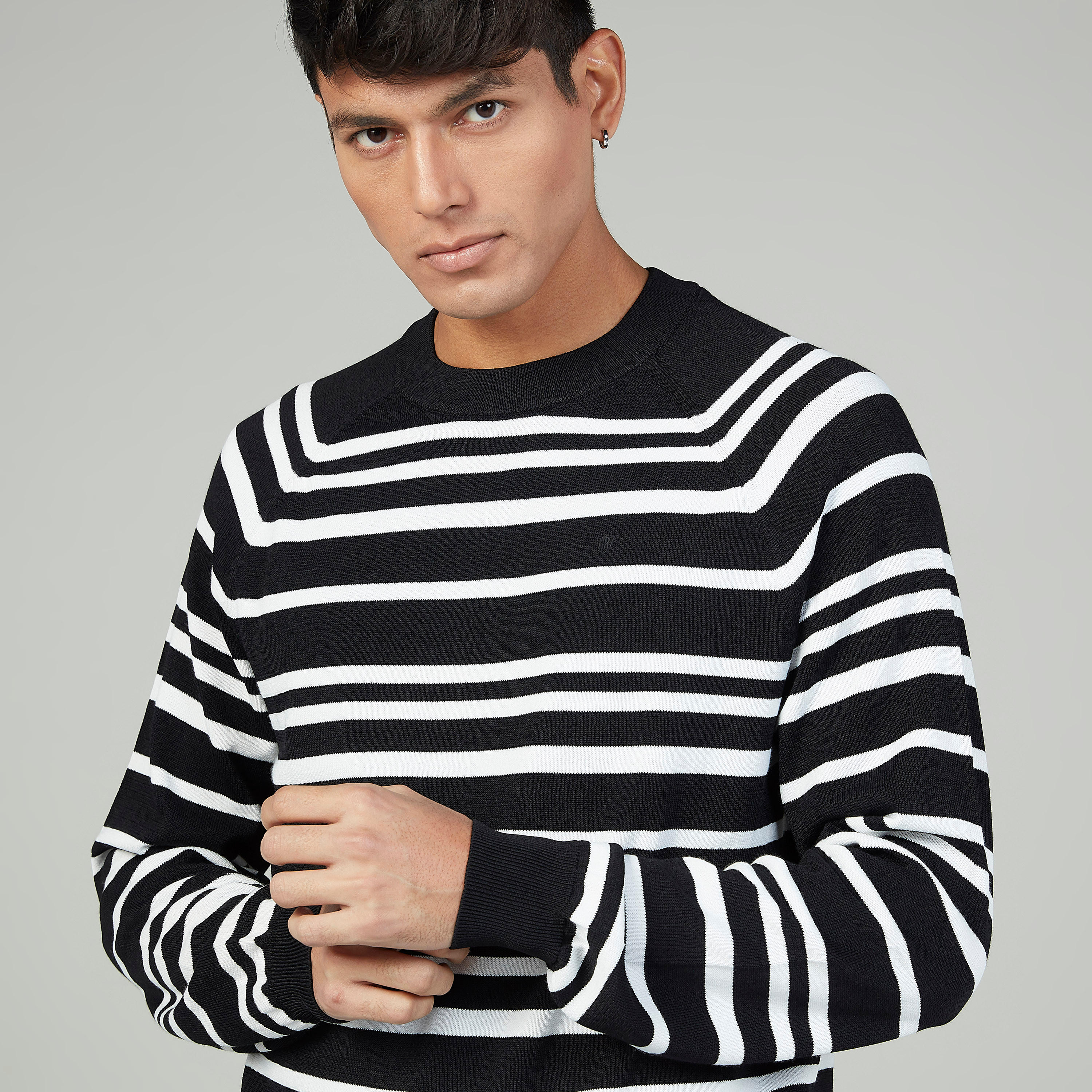 Striped Sweater with Ribbed Hems-men-clothing-sweatersandpullovers-image-3