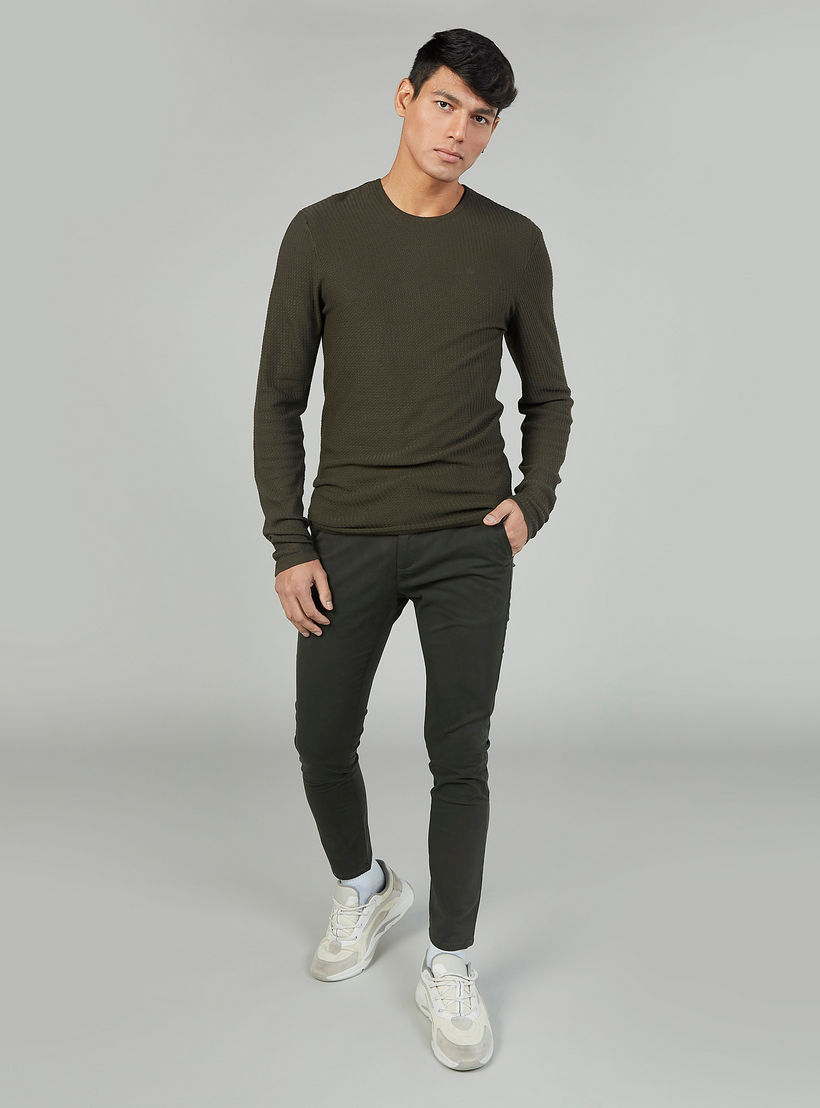 بنطلون شينو سادة بجيوب وعراوي-men-clothing-bottoms-trousersandchinos-trousers-image-2