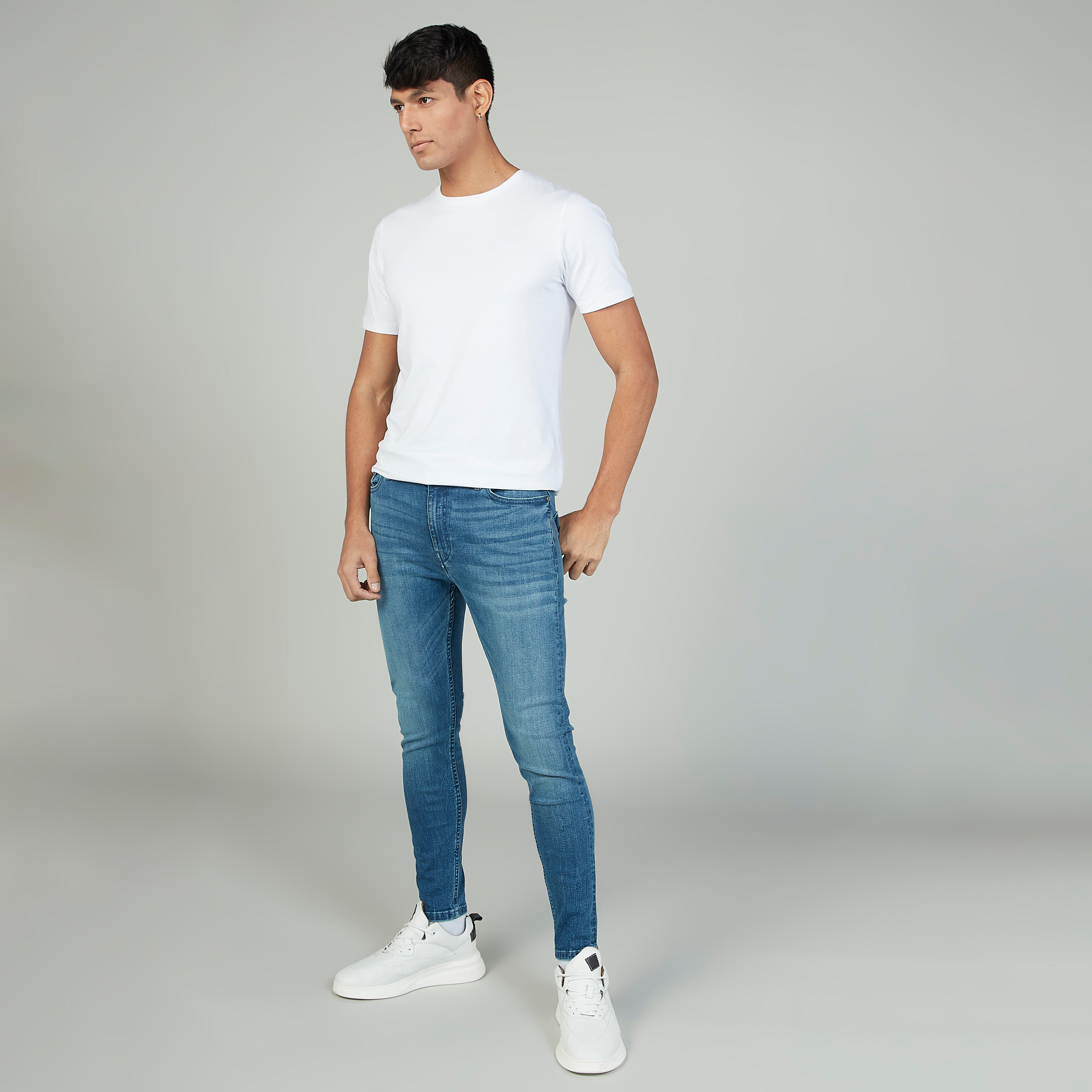 بنطلون جينز طويل بارز الملمس بجيوب وحلقات للحزام-men-clothing-bottoms-jeans-image-2