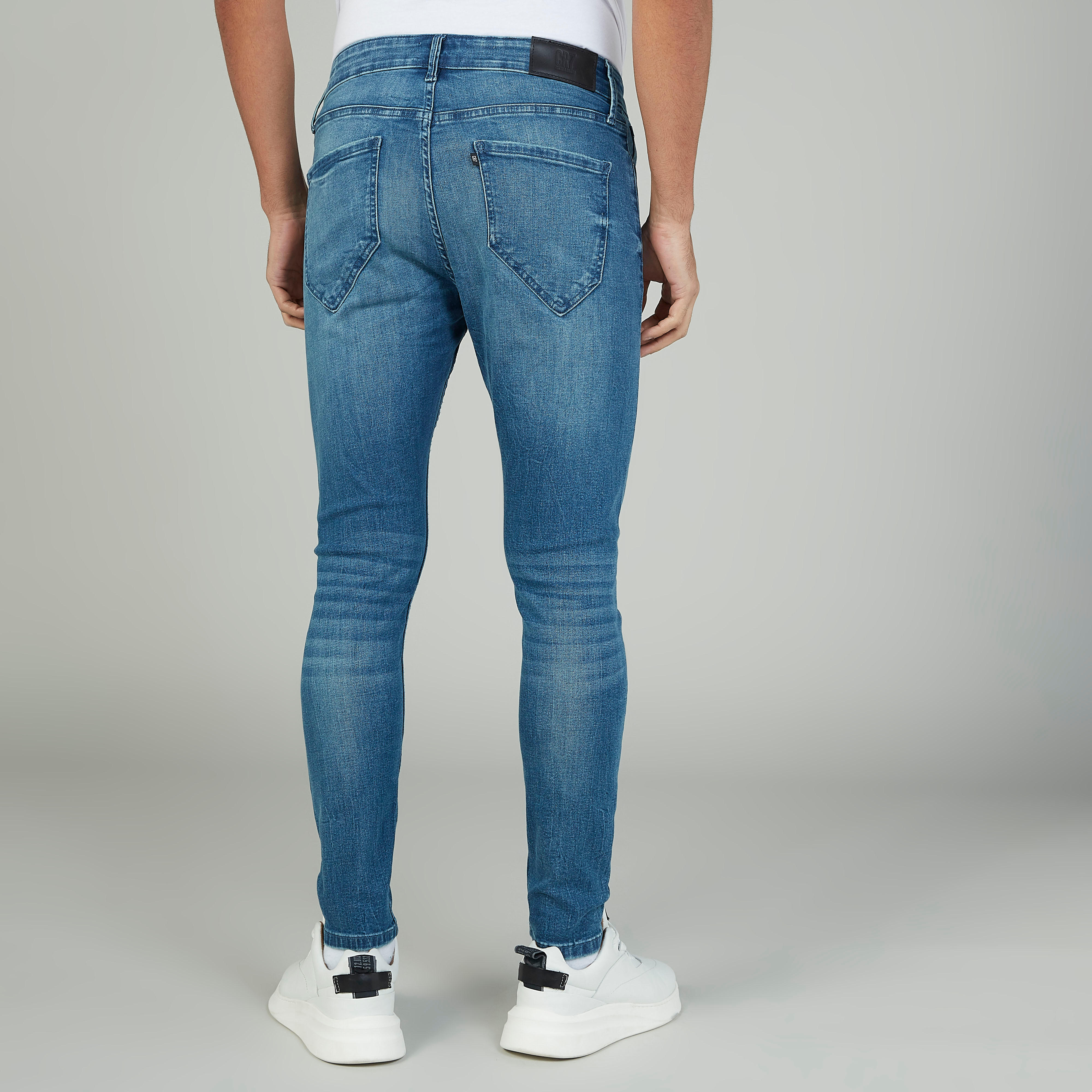 بنطلون جينز طويل بارز الملمس بجيوب وحلقات للحزام-men-clothing-bottoms-jeans-image-4