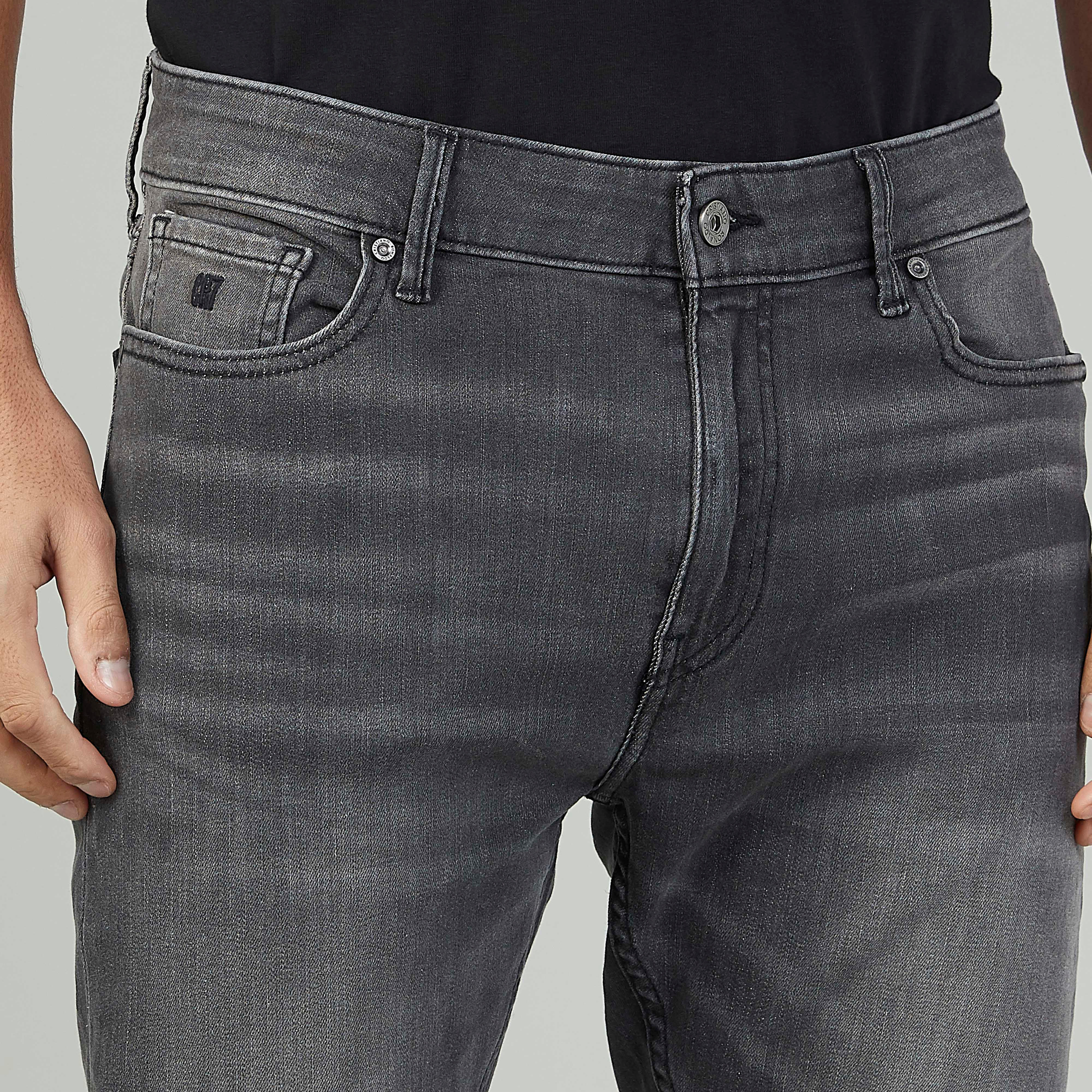 بنطلون جينز طويل بارز الملمس بجيوب وحلقات للحزام-men-clothing-bottoms-jeans-image-3