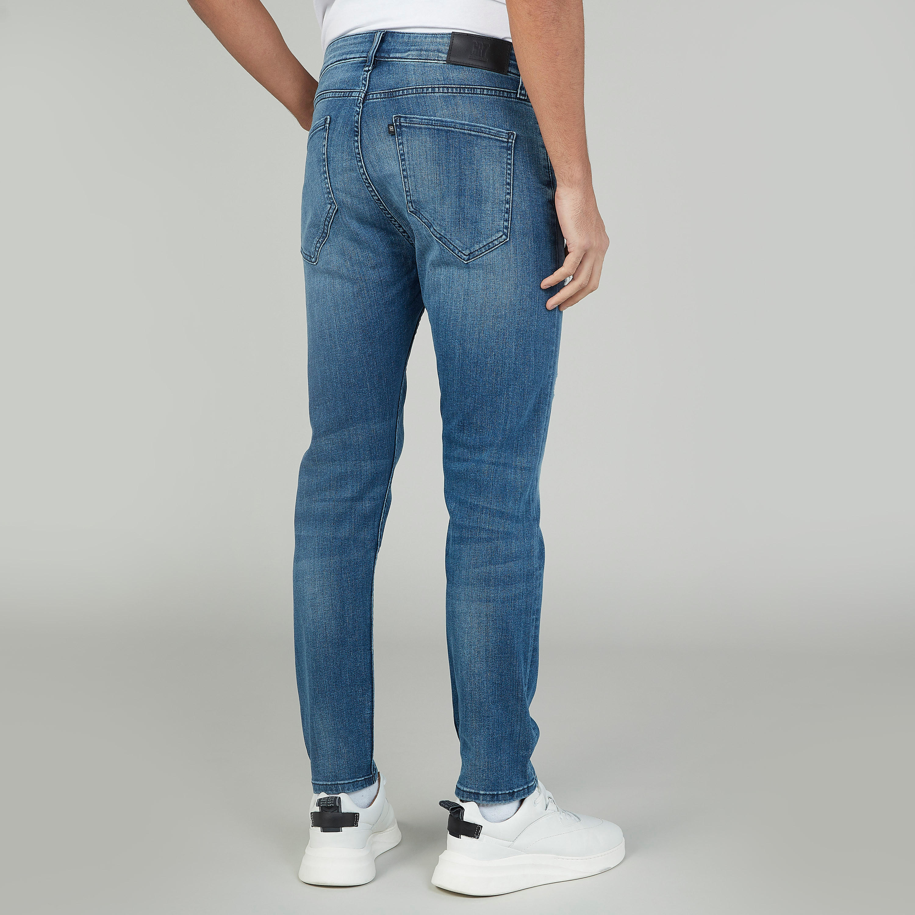 Distressed Jeans with Belt Loops and Pocket Detail-men-clothing-bottoms-jeans-image-4