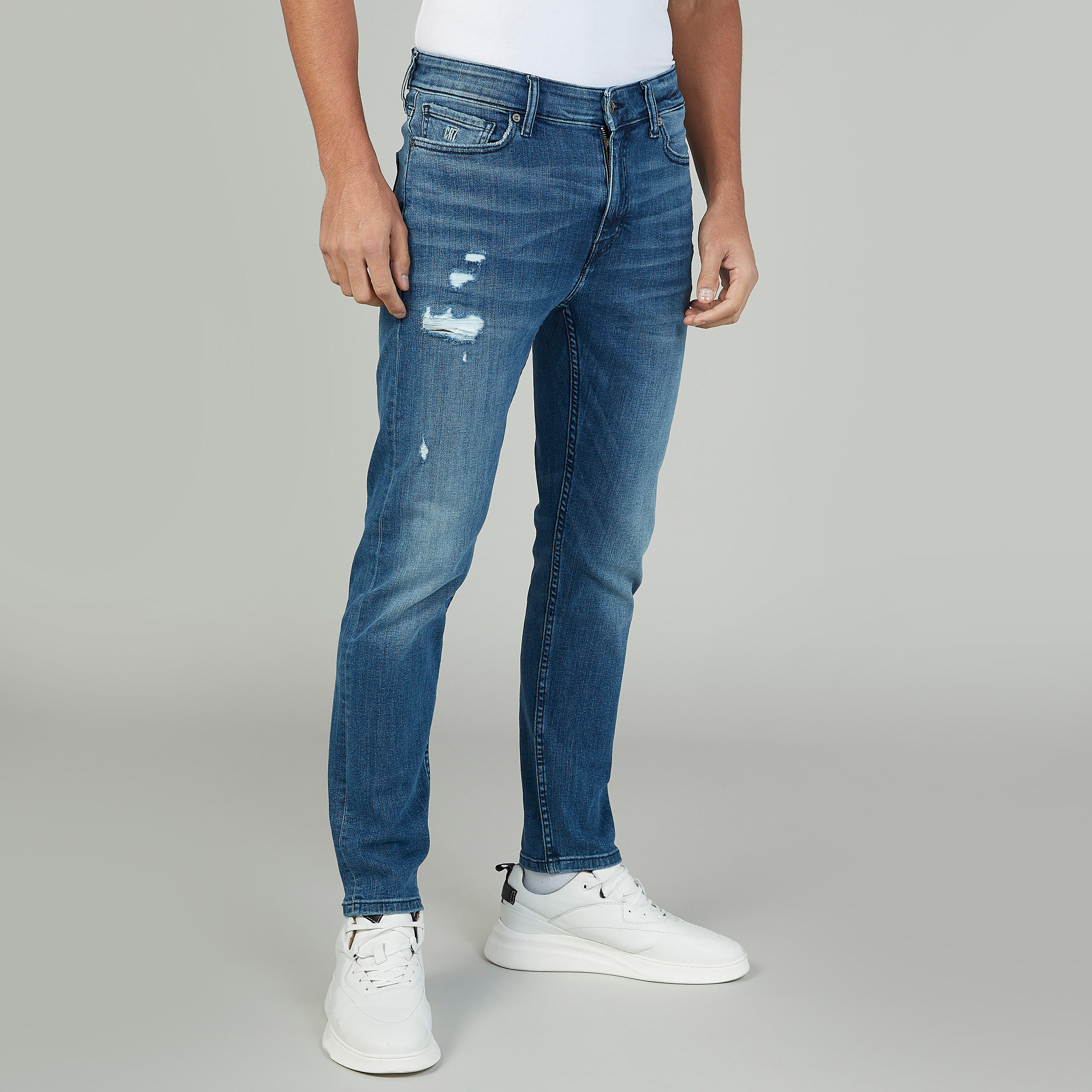 Distressed Jeans with Belt Loops and Pocket Detail-men-clothing-bottoms-jeans-image-5