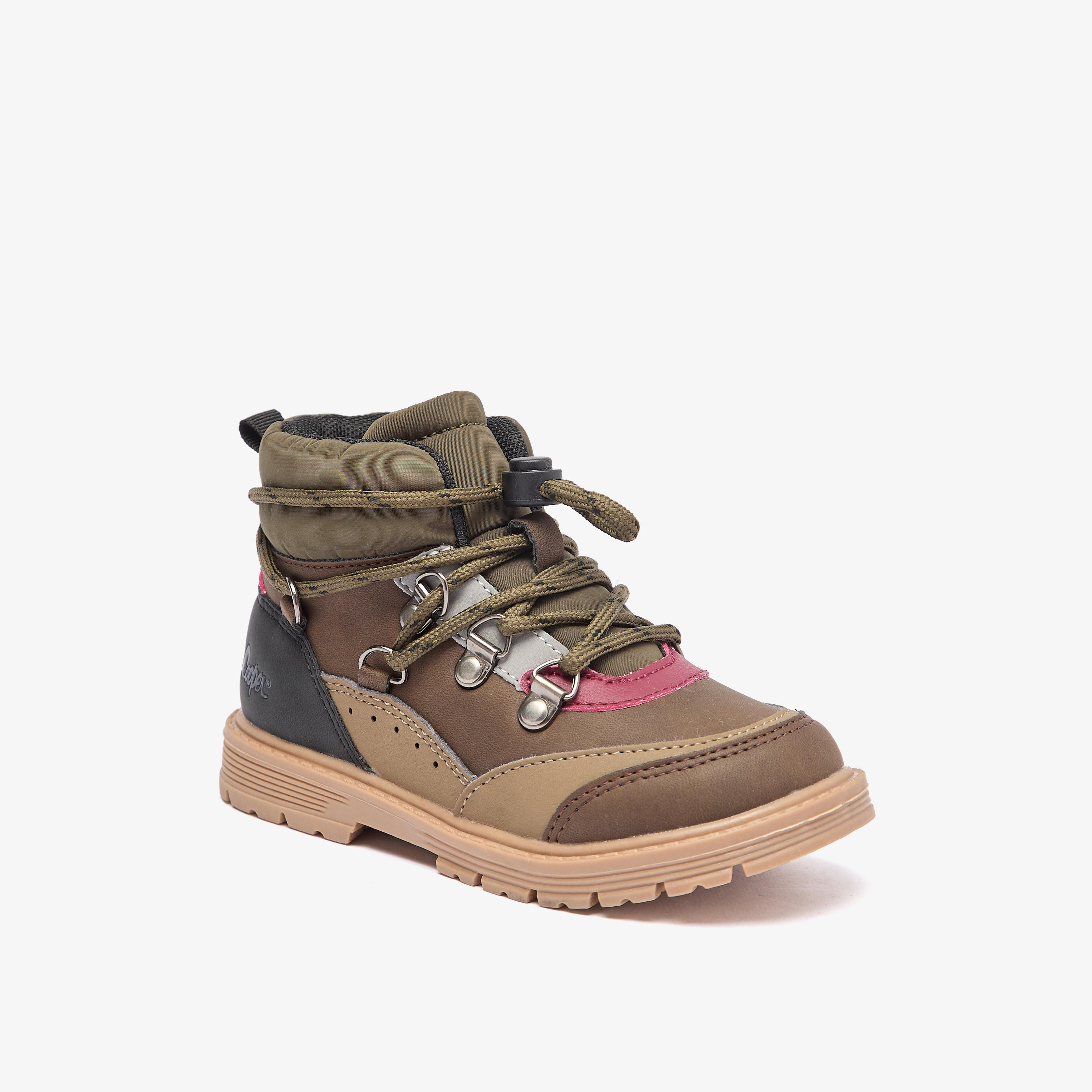 Lee Cooper Boys' Panelled Low Ankle Boots with Adjustable Cord Lock Closure-boys-shoes-boots-image-1