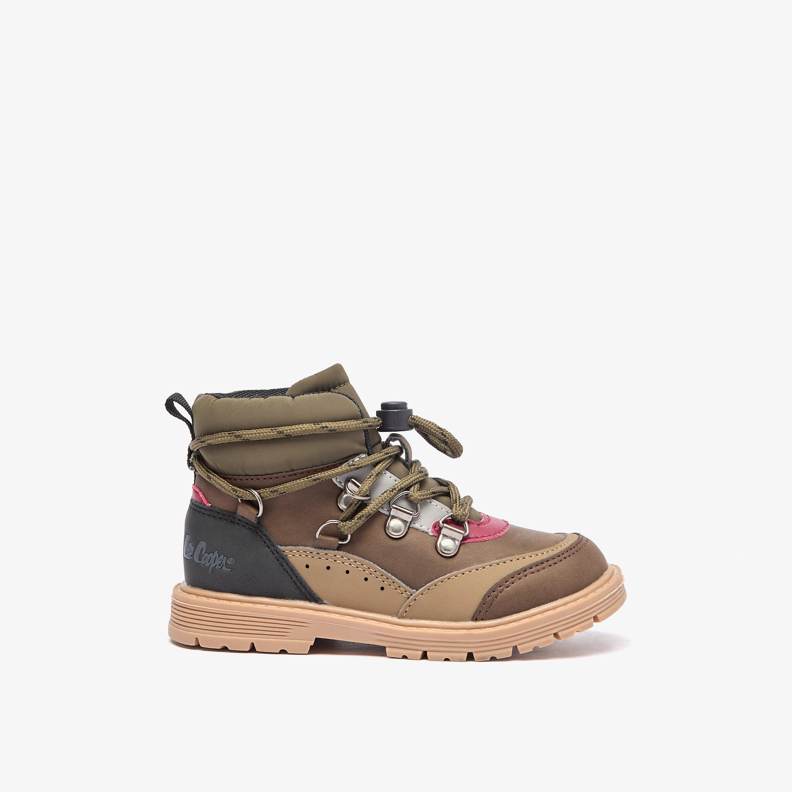 Lee Cooper Boys' Panelled Low Ankle Boots with Adjustable Cord Lock Closure-boys-shoes-boots-image-3