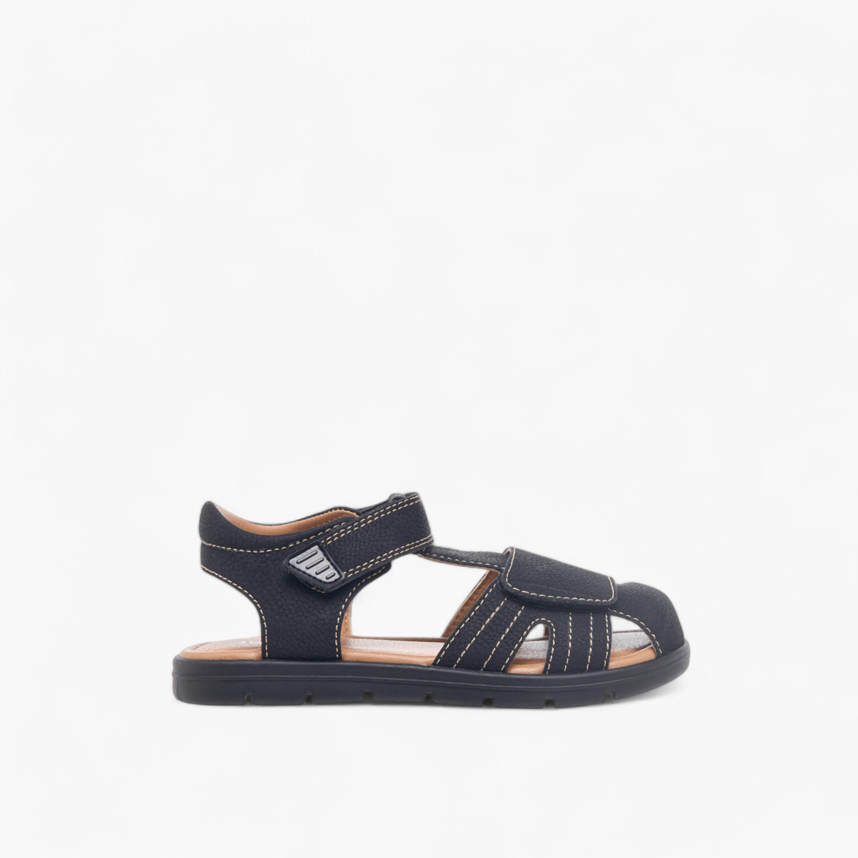 Juniors Stitch Detail Fisherman Sandals with Hook and Loop Closure-boys-shoes-sandals-image-2