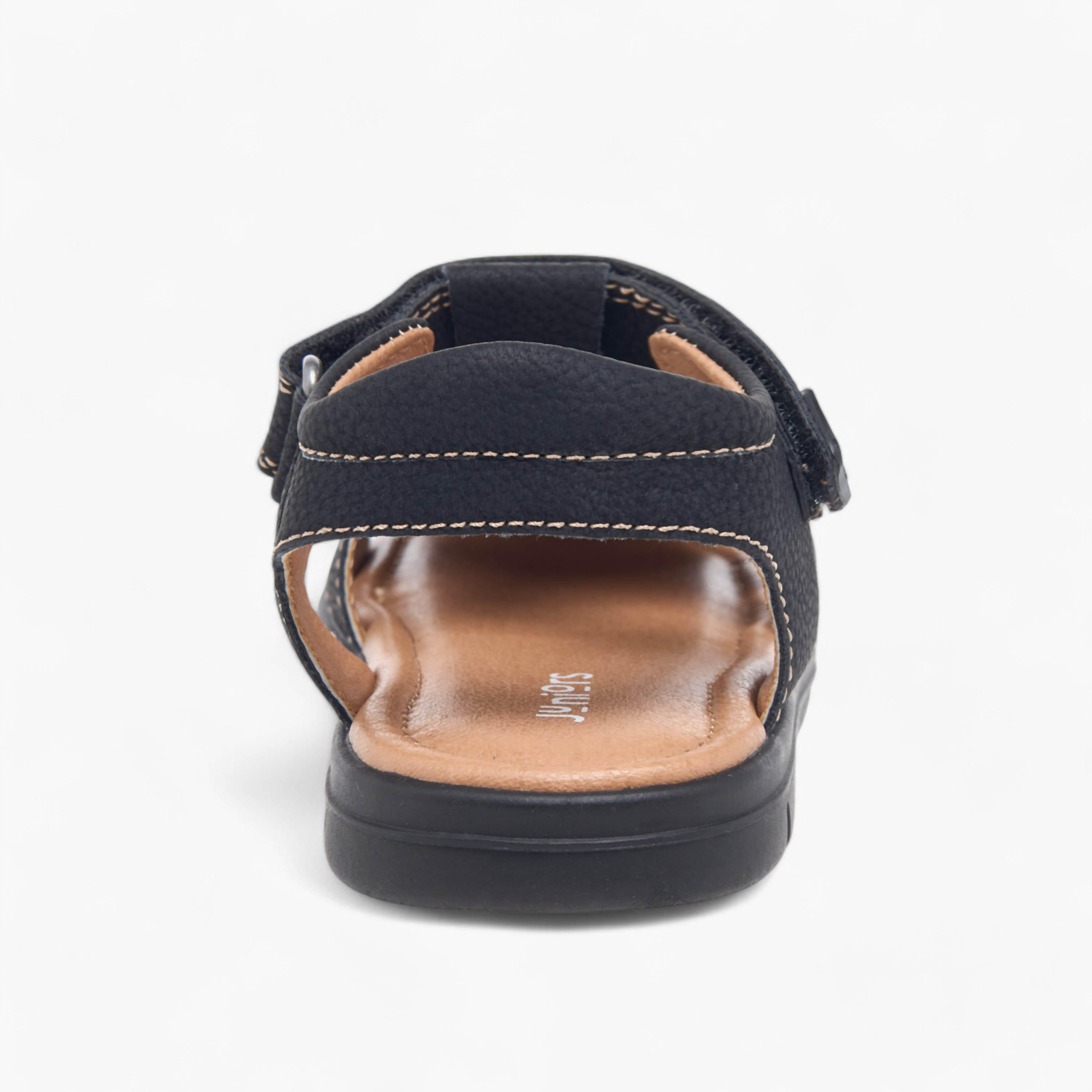 Juniors Stitch Detail Fisherman Sandals with Hook and Loop Closure-boys-shoes-sandals-image-4