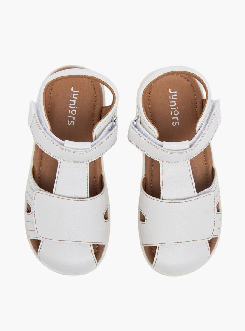 Juniors Stitch Detail Fisherman Sandals with Hook and Loop Closure-boys-shoes-sandals-image-1
