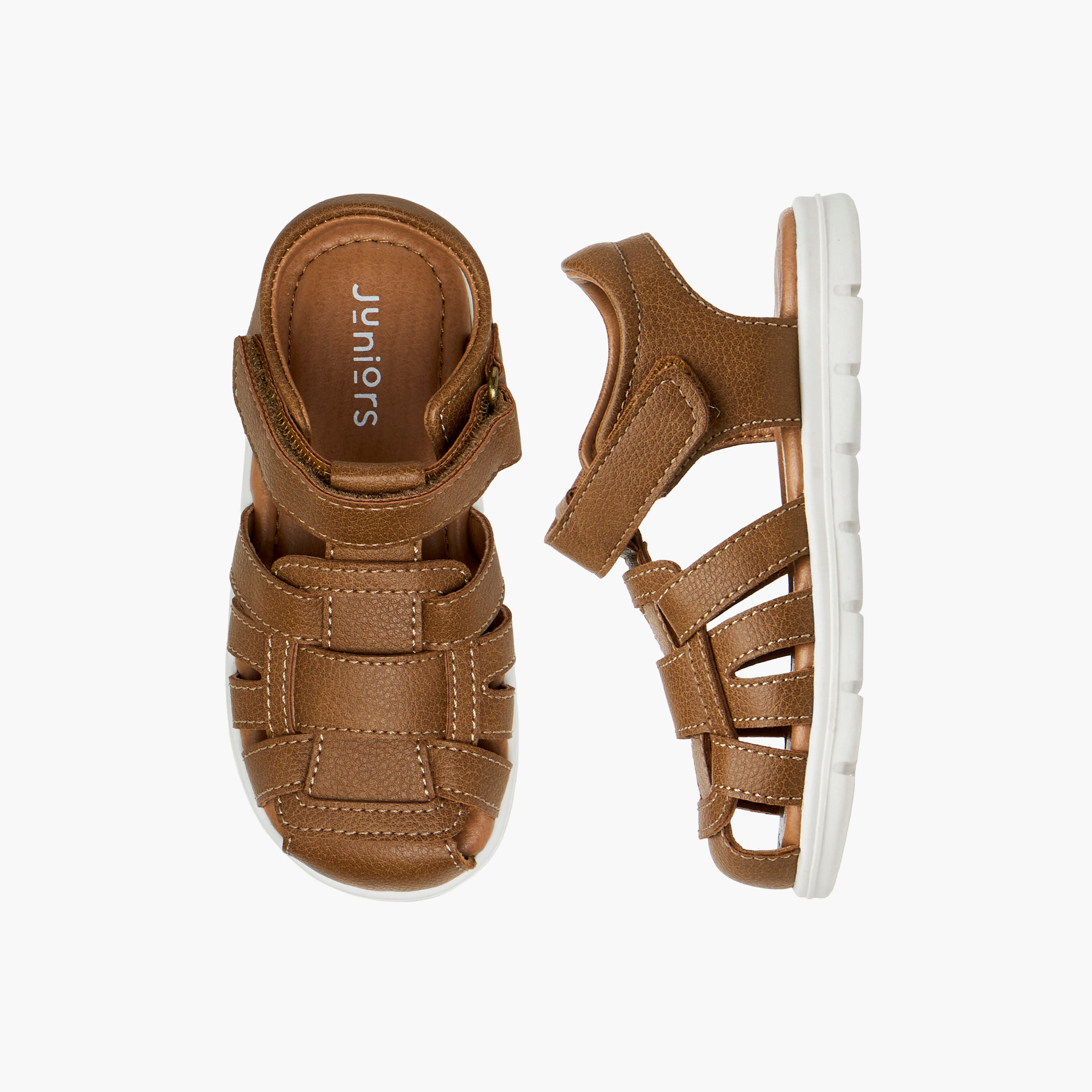 Juniors Fisherman Sandals with Hook and Loop Closure-boys-shoes-sandals-image-1