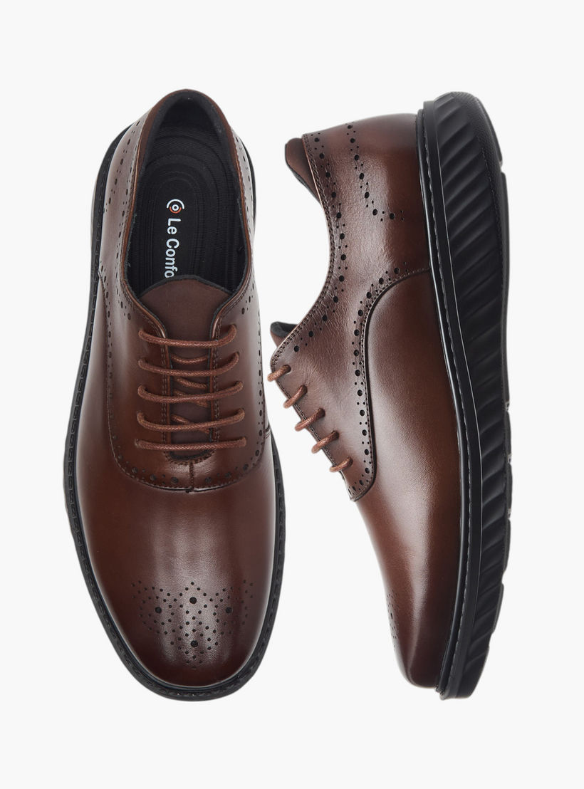 حذاء أكسفورد جلد مثقب برباط من لو كونفورت-men-shoes-formalshoes-image-1